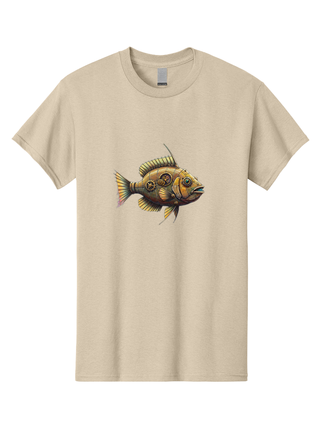 Steampunk-Fish-1 Men'S Graphic Tee, 100% Cotton, Comfortable Casual Summer Wear, Machine Washable, Vintage Camera, Old Camera, Antique Camera, Black Camera, Classic Photography, Photography Equipment, Nostalgic Device, Film Camera, Camera Art Bal412