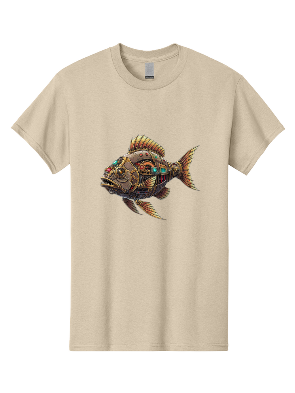 Steampunk-Fish-3 Men'S Graphic Tee, 100% Cotton, Comfortable Casual Summer Wear, Machine Washable, Vintage Camera, Old Camera, Antique Camera, Black Camera, Classic Photography, Photography Equipment, Nostalgic Device, Film Camera, Camera Art Bal414