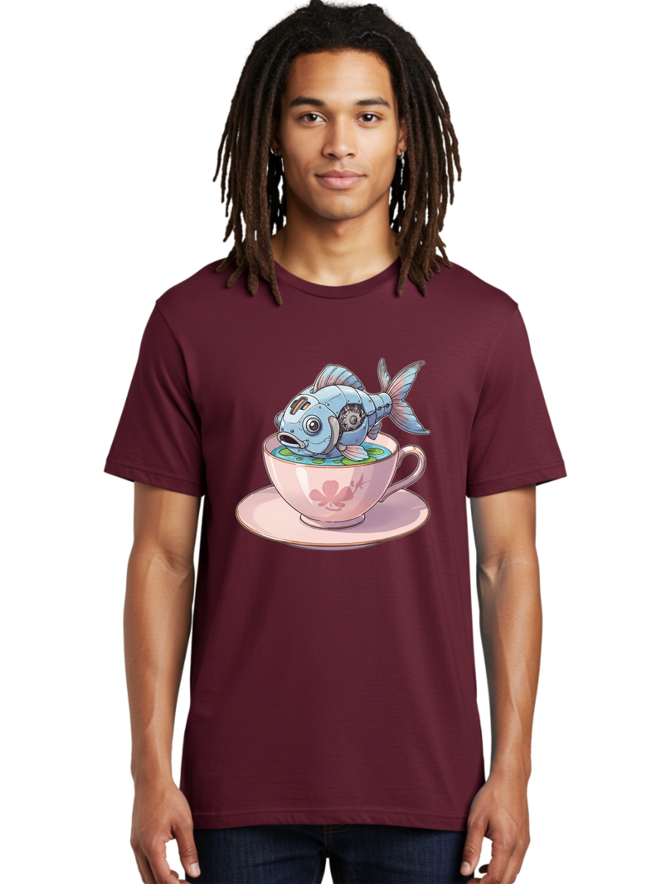 Steampunk-Fish-5 Men'S Graphic Tee, 100% Cotton, Comfortable Casual Summer Wear, Machine Washable, Vintage Camera, Old Camera, Antique Camera, Black Camera, Classic Photography, Photography Equipment, Nostalgic Device, Film Camera, Camera Art Bal416