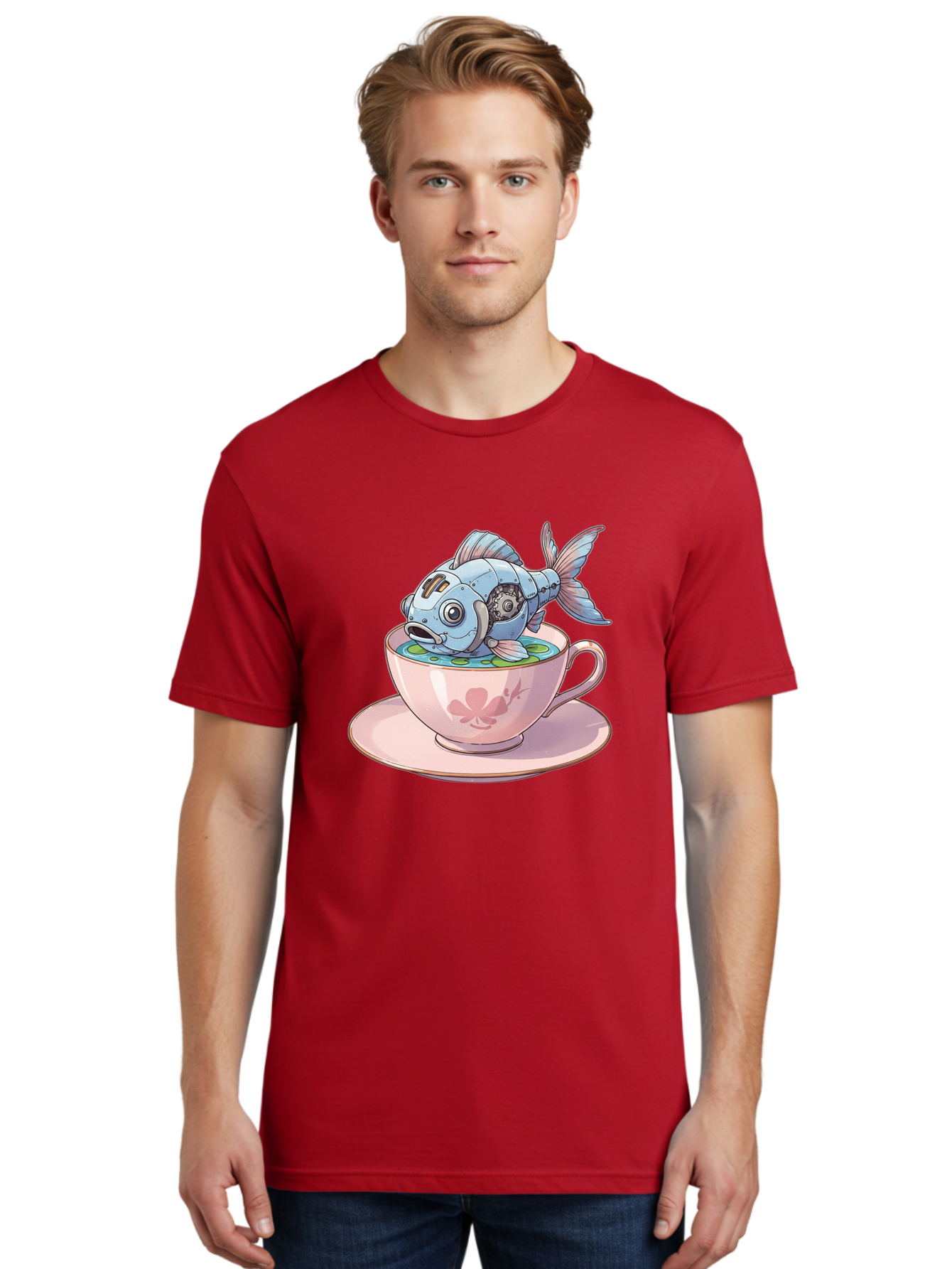 Steampunk-Fish-5 Men'S Graphic Tee, 100% Cotton, Comfortable Casual Summer Wear, Machine Washable, Vintage Camera, Old Camera, Antique Camera, Black Camera, Classic Photography, Photography Equipment, Nostalgic Device, Film Camera, Camera Art Bal416