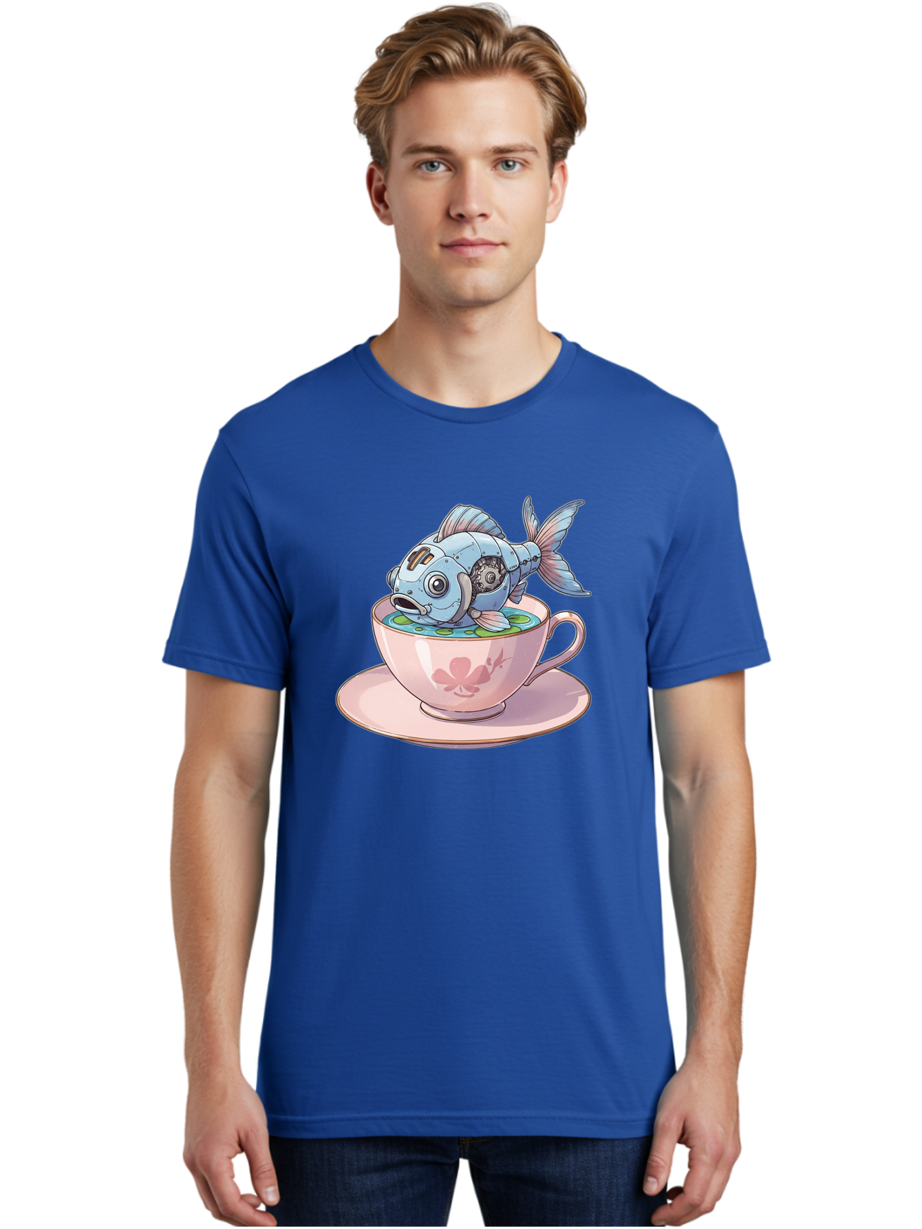 Steampunk-Fish-5 Men'S Graphic Tee, 100% Cotton, Comfortable Casual Summer Wear, Machine Washable, Vintage Camera, Old Camera, Antique Camera, Black Camera, Classic Photography, Photography Equipment, Nostalgic Device, Film Camera, Camera Art Bal416