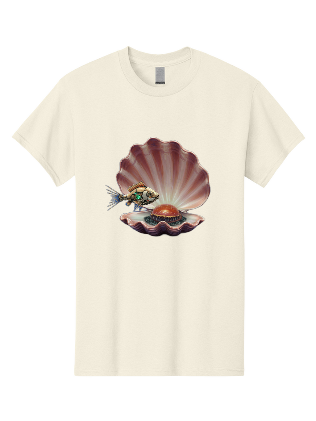 Steampunk-Fish-Pearl-Shell Men'S Graphic Tee, 100% Cotton, Comfortable Casual Summer Wear, Machine Washable, Vintage Camera, Old Camera, Antique Camera, Black Camera, Classic Photography, Photography Equipment, Nostalgic Device, Film Camera, Bal417