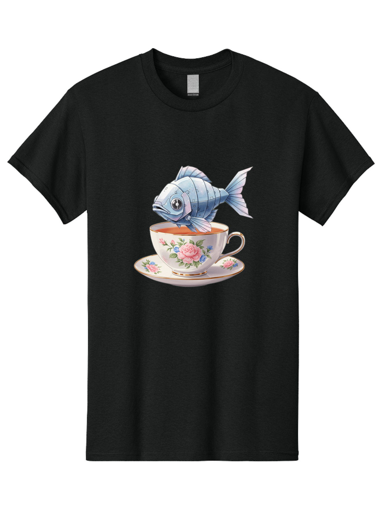 Steampunk-Fish-Tea Men'S Graphic Tee, 100% Cotton, Comfortable Casual Summer Wear, Machine Washable, Vintage Camera, Old Camera, Antique Camera, Black Camera, Classic Photography, Photography Equipment, Nostalgic Device, Film Camera, Bal418
