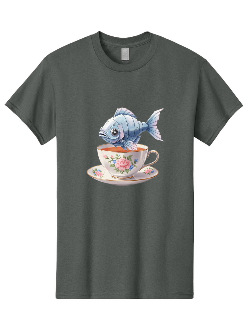 Steampunk-Fish-Tea Men'S Graphic Tee, 100% Cotton, Comfortable Casual Summer Wear, Machine Washable, Vintage Camera, Old Camera, Antique Camera, Black Camera, Classic Photography, Photography Equipment, Nostalgic Device, Film Camera, Bal418