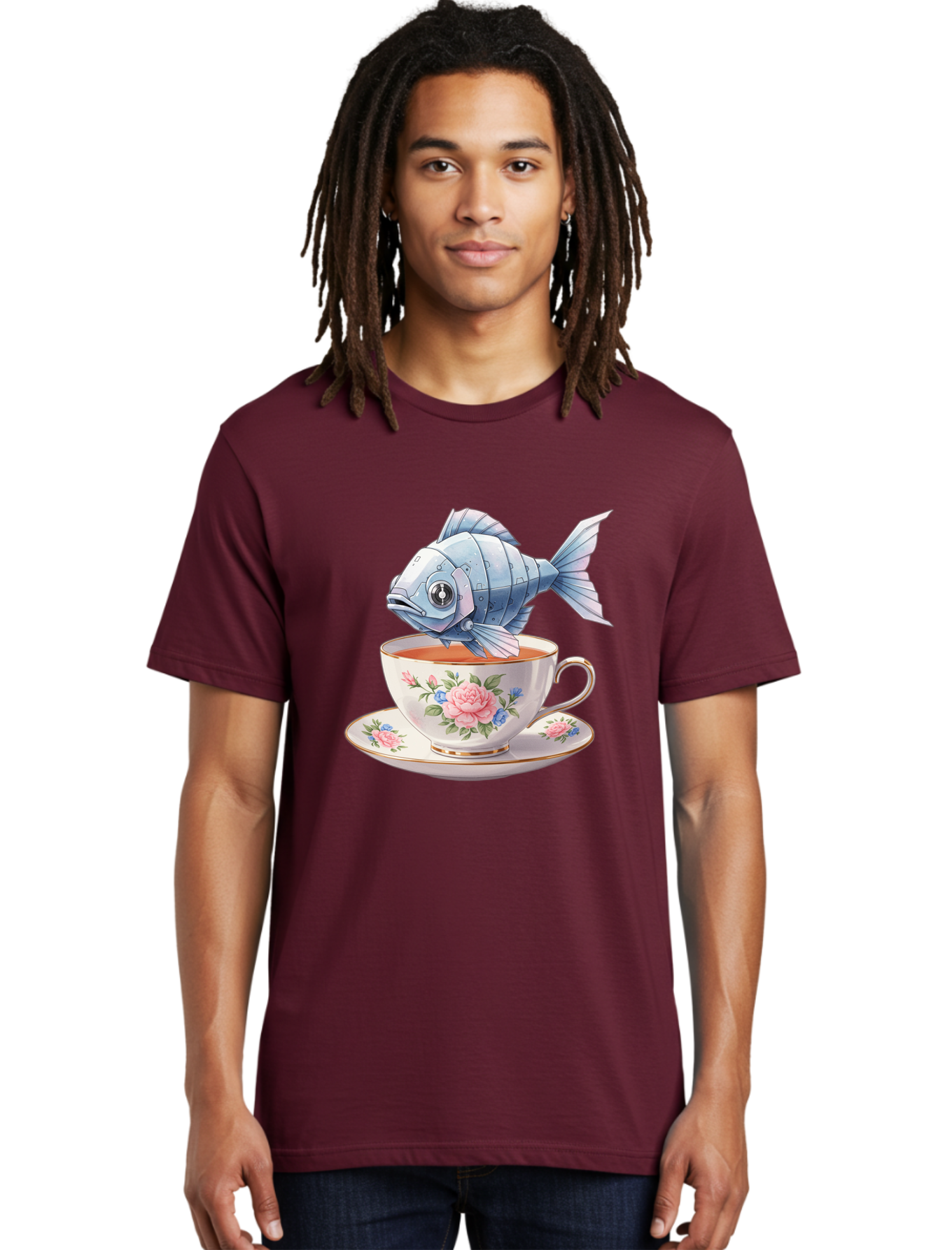 Steampunk-Fish-Tea Men'S Graphic Tee, 100% Cotton, Comfortable Casual Summer Wear, Machine Washable, Vintage Camera, Old Camera, Antique Camera, Black Camera, Classic Photography, Photography Equipment, Nostalgic Device, Film Camera, Bal418