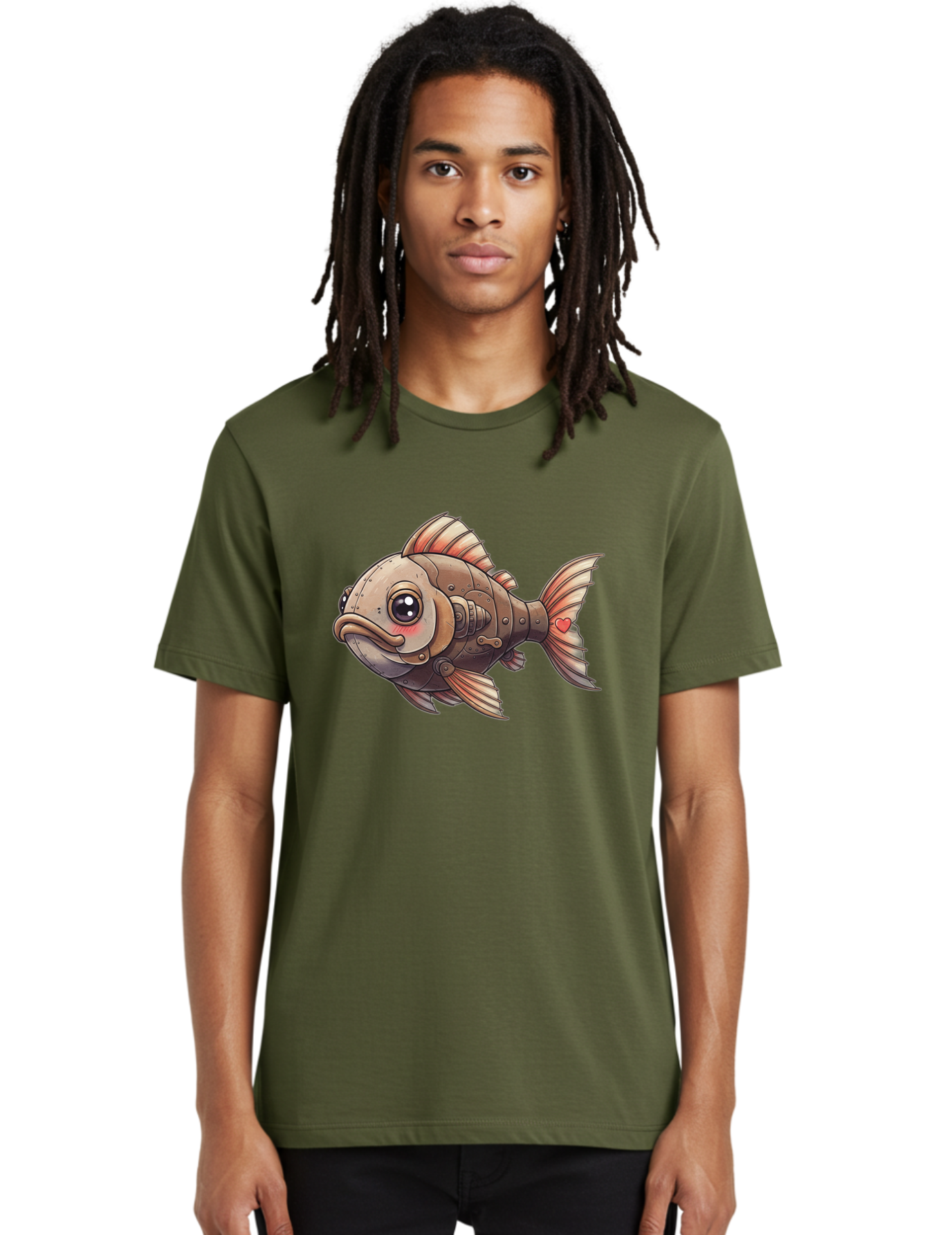 Steampunk-Fish Men'S Graphic Tee, 100% Cotton, Comfortable Casual Summer Wear, Machine Washable, Vintage Camera, Old Camera, Antique Camera, Black Camera, Classic Photography, Photography Equipment, Nostalgic Device, Film Camera, Camera Art Bal419