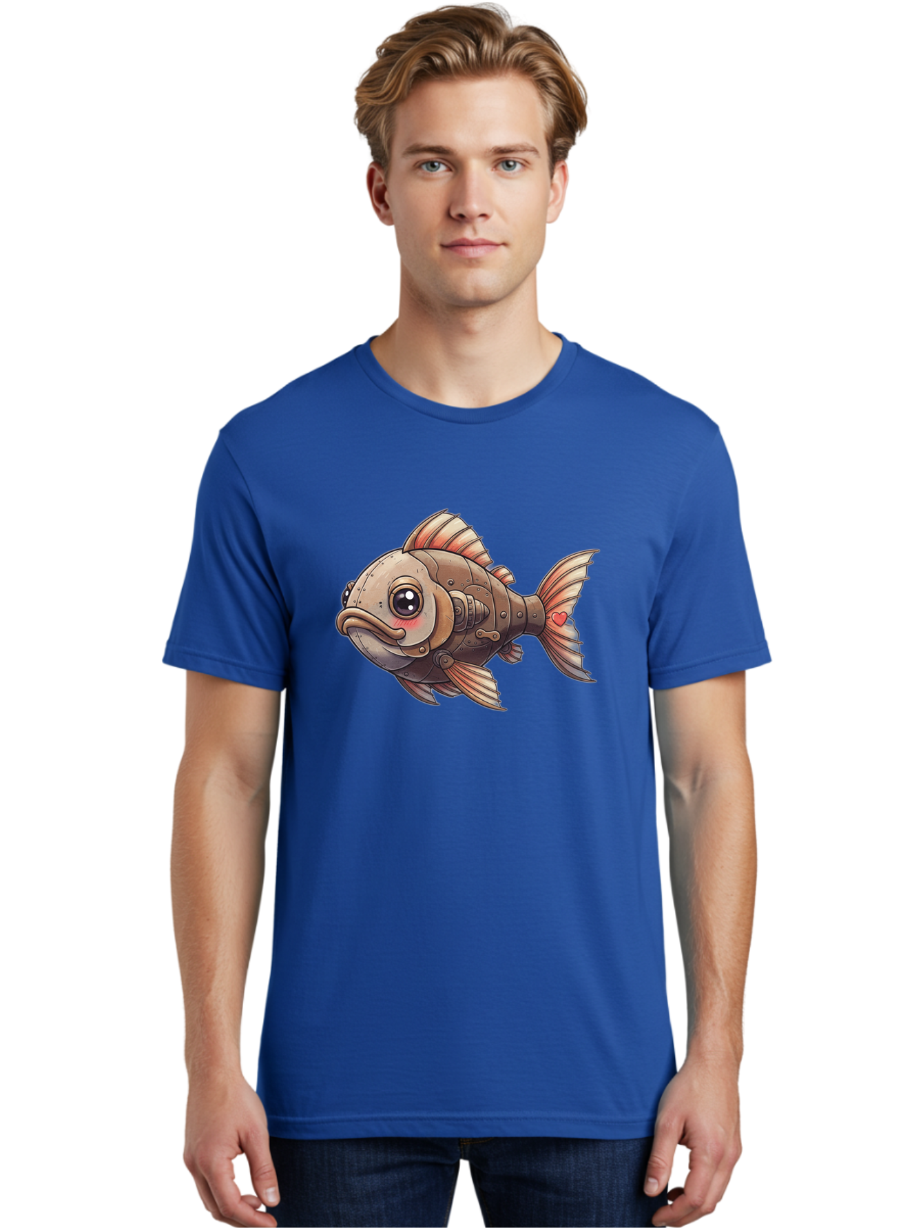 Steampunk-Fish Men'S Graphic Tee, 100% Cotton, Comfortable Casual Summer Wear, Machine Washable, Vintage Camera, Old Camera, Antique Camera, Black Camera, Classic Photography, Photography Equipment, Nostalgic Device, Film Camera, Camera Art Bal419