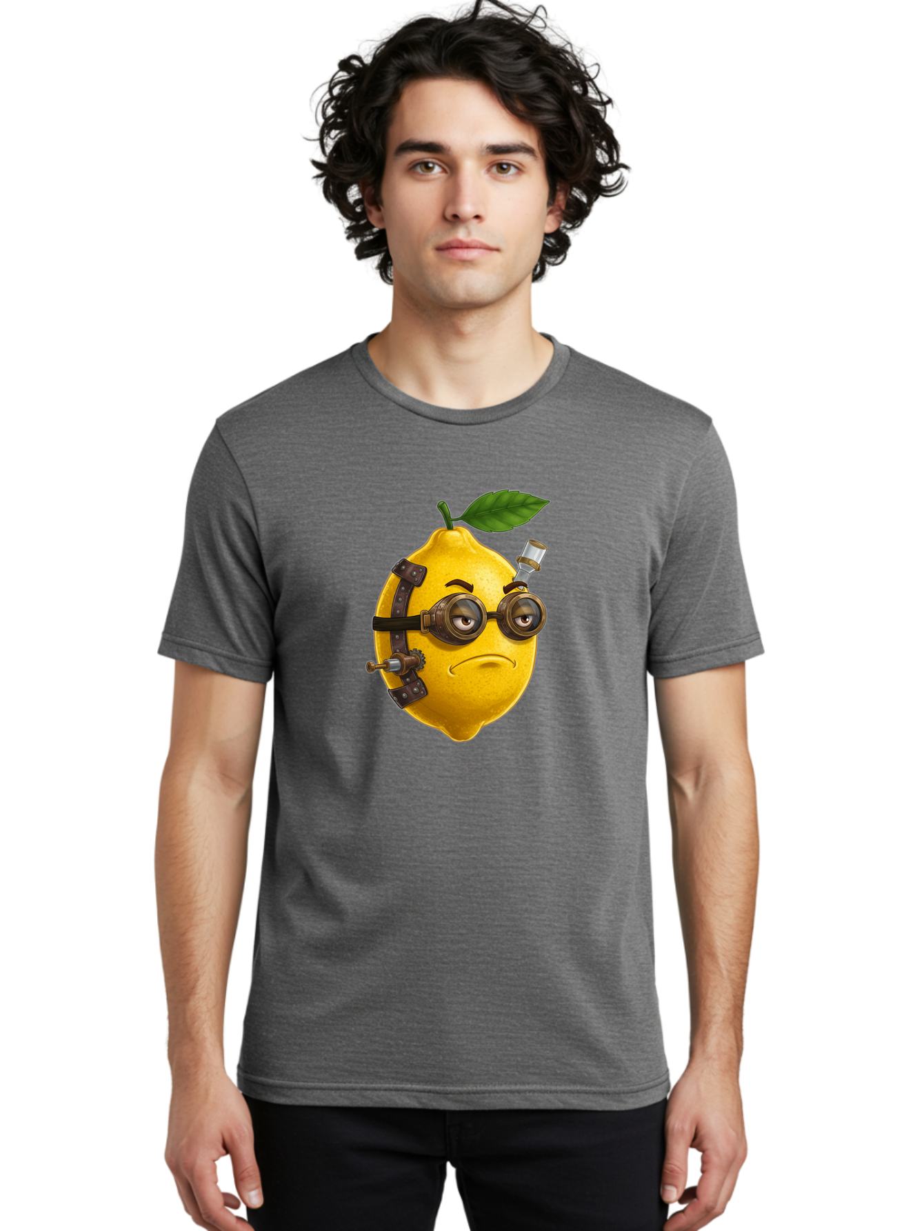 Steampunk-Lemon Men'S Graphic Tee, 100% Cotton, Comfortable Casual Summer Wear, Machine Washable, Vintage Camera, Old Camera, Antique Camera, Black Camera, Classic Photography, Photography Equipment, Nostalgic Device, Film Camera, Camera Art Bal420
