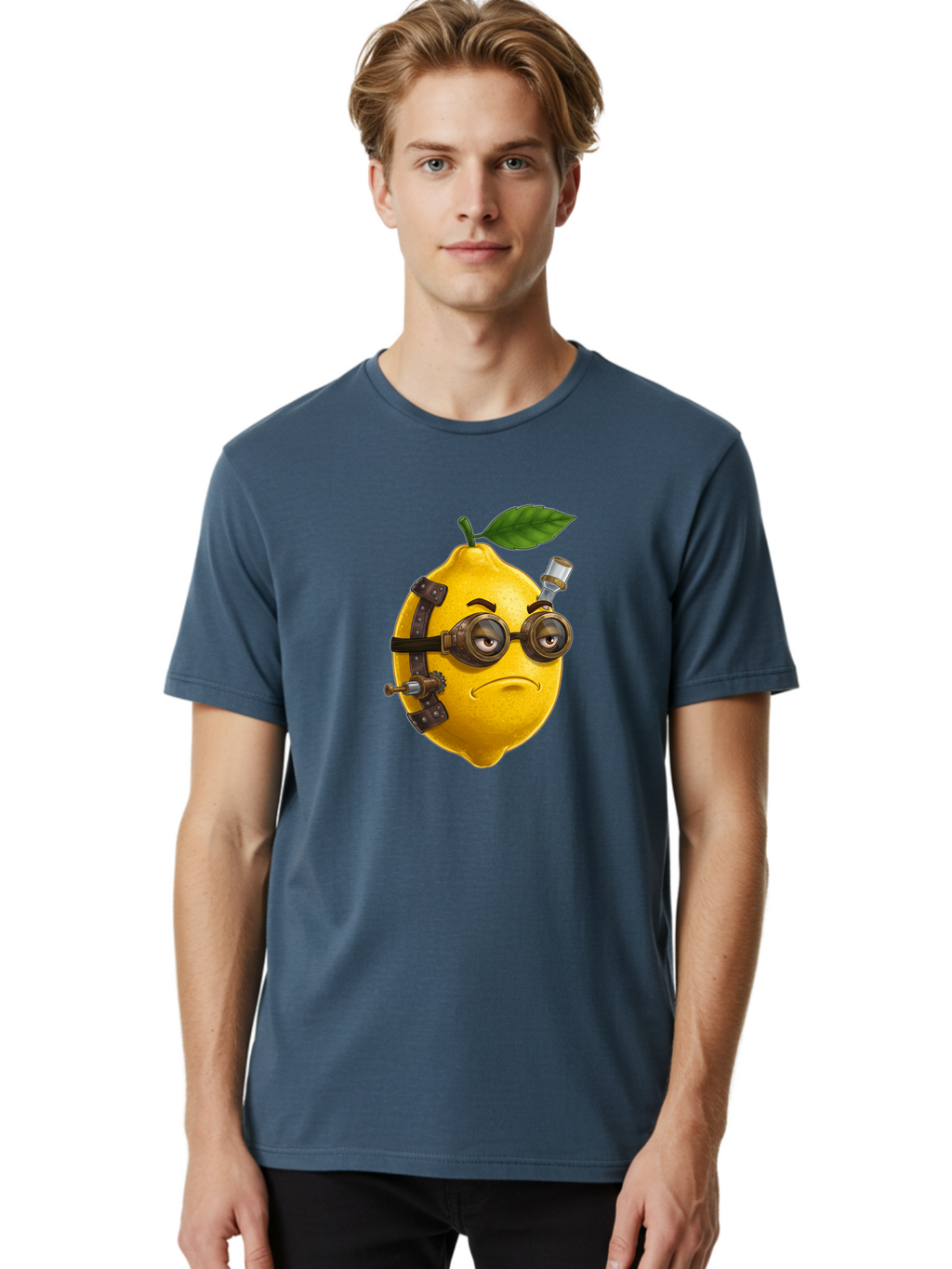 Steampunk-Lemon Men'S Graphic Tee, 100% Cotton, Comfortable Casual Summer Wear, Machine Washable, Vintage Camera, Old Camera, Antique Camera, Black Camera, Classic Photography, Photography Equipment, Nostalgic Device, Film Camera, Camera Art Bal420