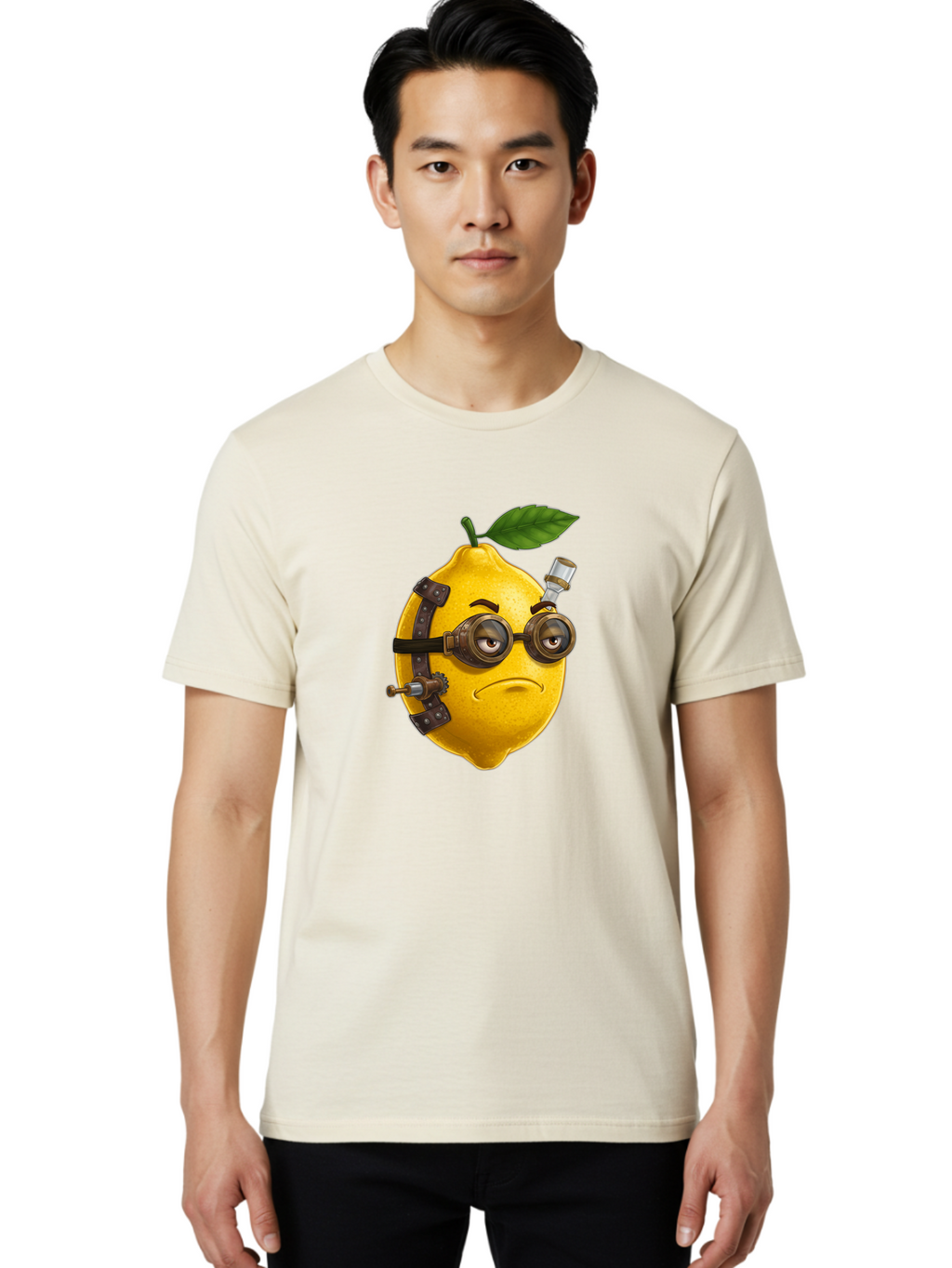 Steampunk-Lemon Men'S Graphic Tee, 100% Cotton, Comfortable Casual Summer Wear, Machine Washable, Vintage Camera, Old Camera, Antique Camera, Black Camera, Classic Photography, Photography Equipment, Nostalgic Device, Film Camera, Camera Art Bal420
