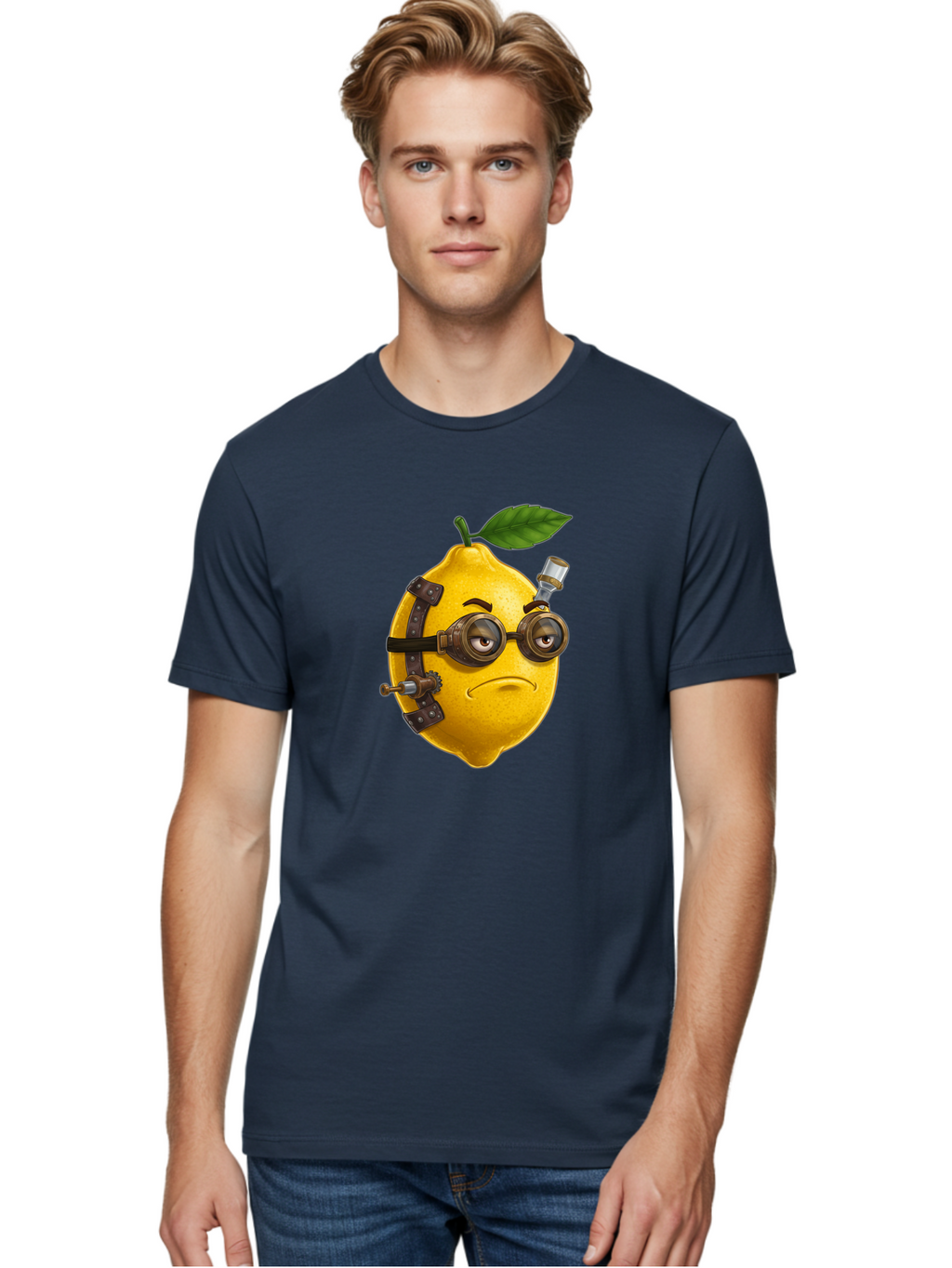 Steampunk-Lemon Men'S Graphic Tee, 100% Cotton, Comfortable Casual Summer Wear, Machine Washable, Vintage Camera, Old Camera, Antique Camera, Black Camera, Classic Photography, Photography Equipment, Nostalgic Device, Film Camera, Camera Art Bal420