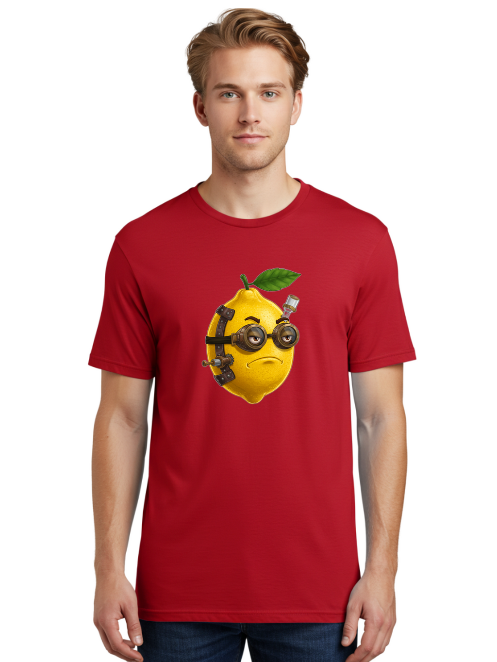 Steampunk-Lemon Men'S Graphic Tee, 100% Cotton, Comfortable Casual Summer Wear, Machine Washable, Vintage Camera, Old Camera, Antique Camera, Black Camera, Classic Photography, Photography Equipment, Nostalgic Device, Film Camera, Camera Art Bal420