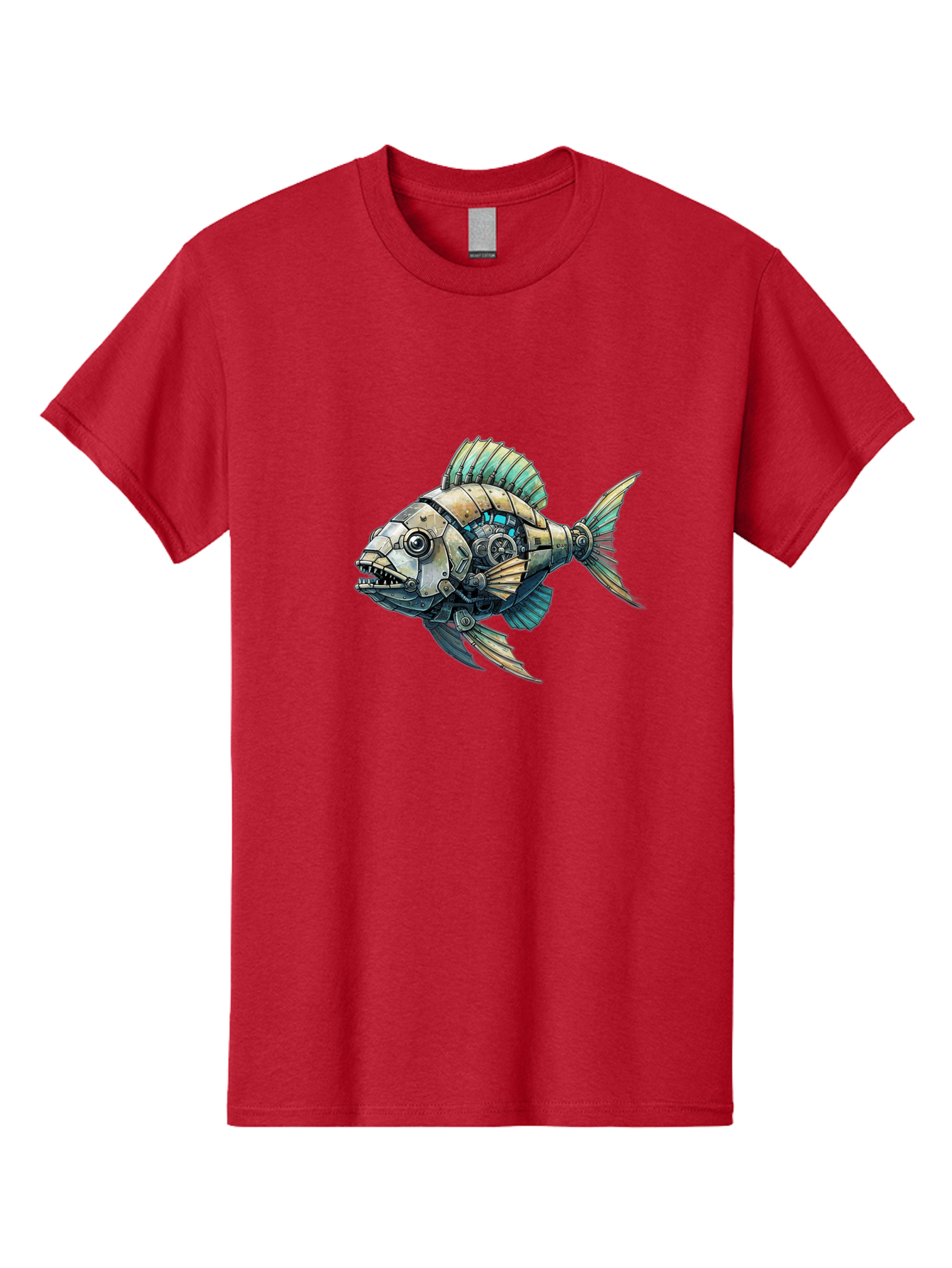 Steampunk-Piranha Men'S Graphic Tee, 100% Cotton, Comfortable Casual Summer Wear, Machine Washable, Vintage Camera, Old Camera, Antique Camera, Black Camera, Classic Photography, Photography Equipment, Nostalgic Device, Film Camera, Camera Art Bal421