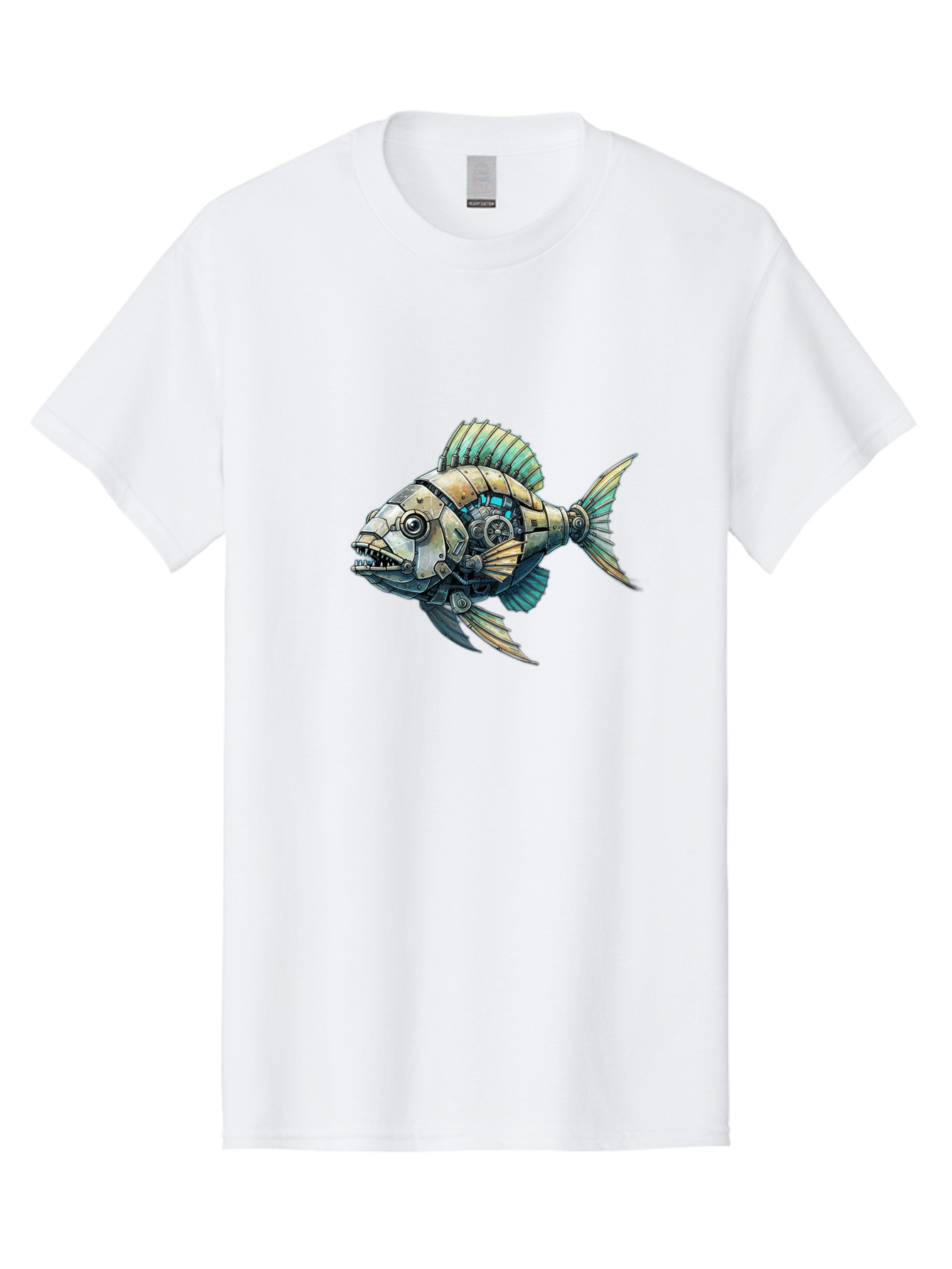 Steampunk-Piranha Men'S Graphic Tee, 100% Cotton, Comfortable Casual Summer Wear, Machine Washable, Vintage Camera, Old Camera, Antique Camera, Black Camera, Classic Photography, Photography Equipment, Nostalgic Device, Film Camera, Camera Art Bal421