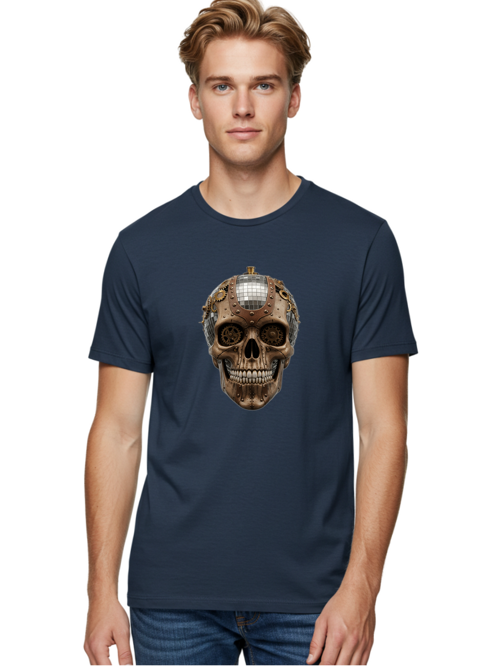 Steampunk-Skull Men'S Graphic Tee, 100% Cotton, Comfortable Casual Summer Wear, Machine Washable, Vintage Camera, Old Camera, Antique Camera, Black Camera, Classic Photography, Photography Equipment, Nostalgic Device, Film Camera, Camera Art Bal422