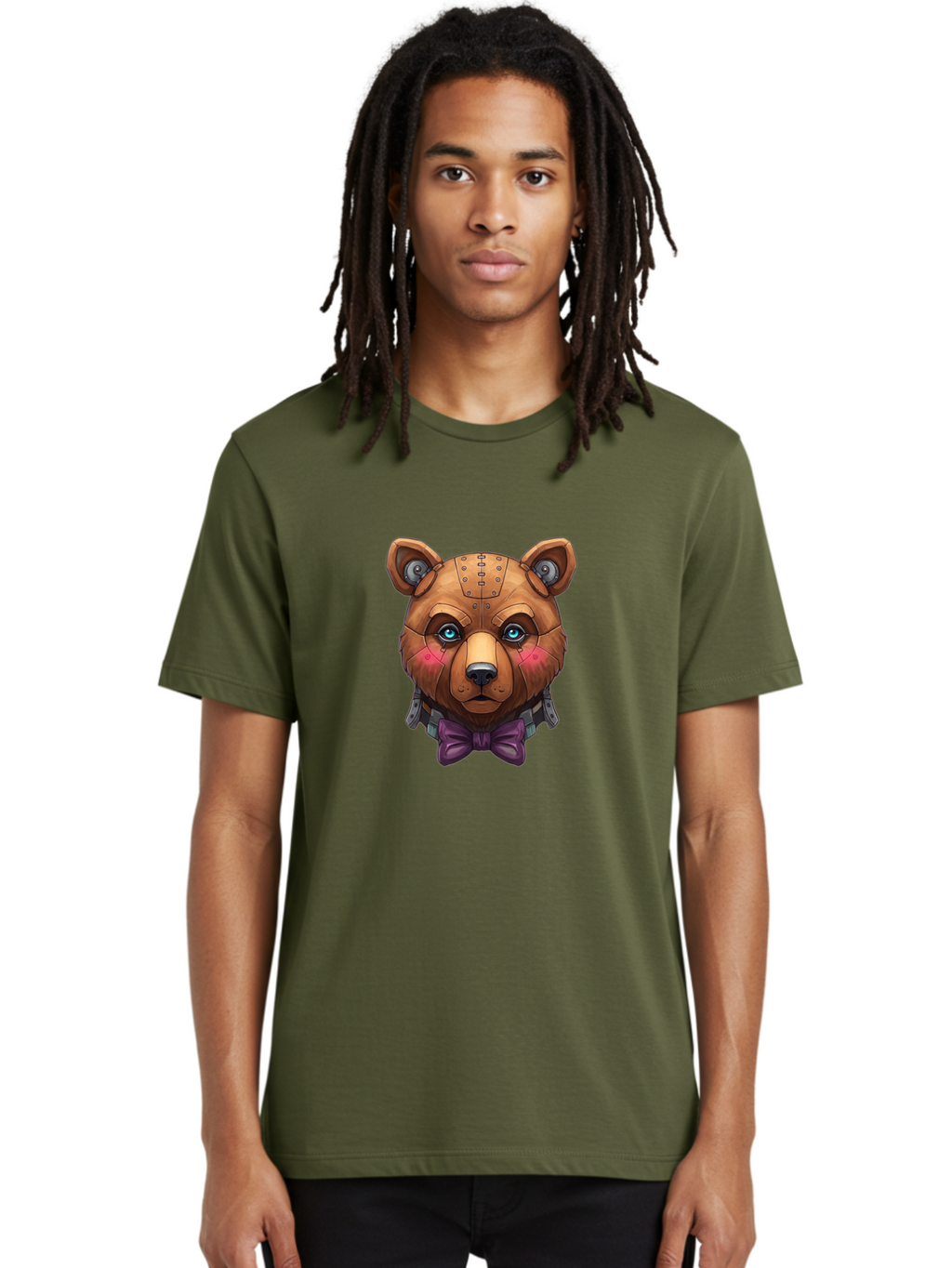 Steampunk-Teddy Men'S Graphic Tee, 100% Cotton, Comfortable Casual Summer Wear, Machine Washable, Vintage Camera, Old Camera, Antique Camera, Black Camera, Classic Photography, Photography Equipment, Nostalgic Device, Film Camera, Camera Art Bal423