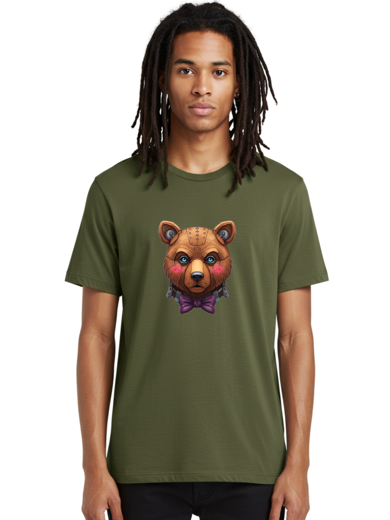 Steampunk-Teddy Men'S Graphic Tee, 100% Cotton, Comfortable Casual Summer Wear, Machine Washable, Vintage Camera, Old Camera, Antique Camera, Black Camera, Classic Photography, Photography Equipment, Nostalgic Device, Film Camera, Camera Art Bal423