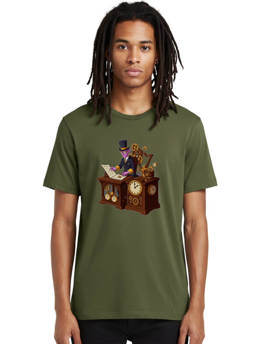 Steampunk-Timekeeper Men'S Graphic Tee, 100% Cotton, Comfortable Casual Summer Wear, Machine Washable, Vintage Camera, Old Camera, Antique Camera, Black Camera, Classic Photography, Photography Equipment, Nostalgic Device, Film Camera, Bal424