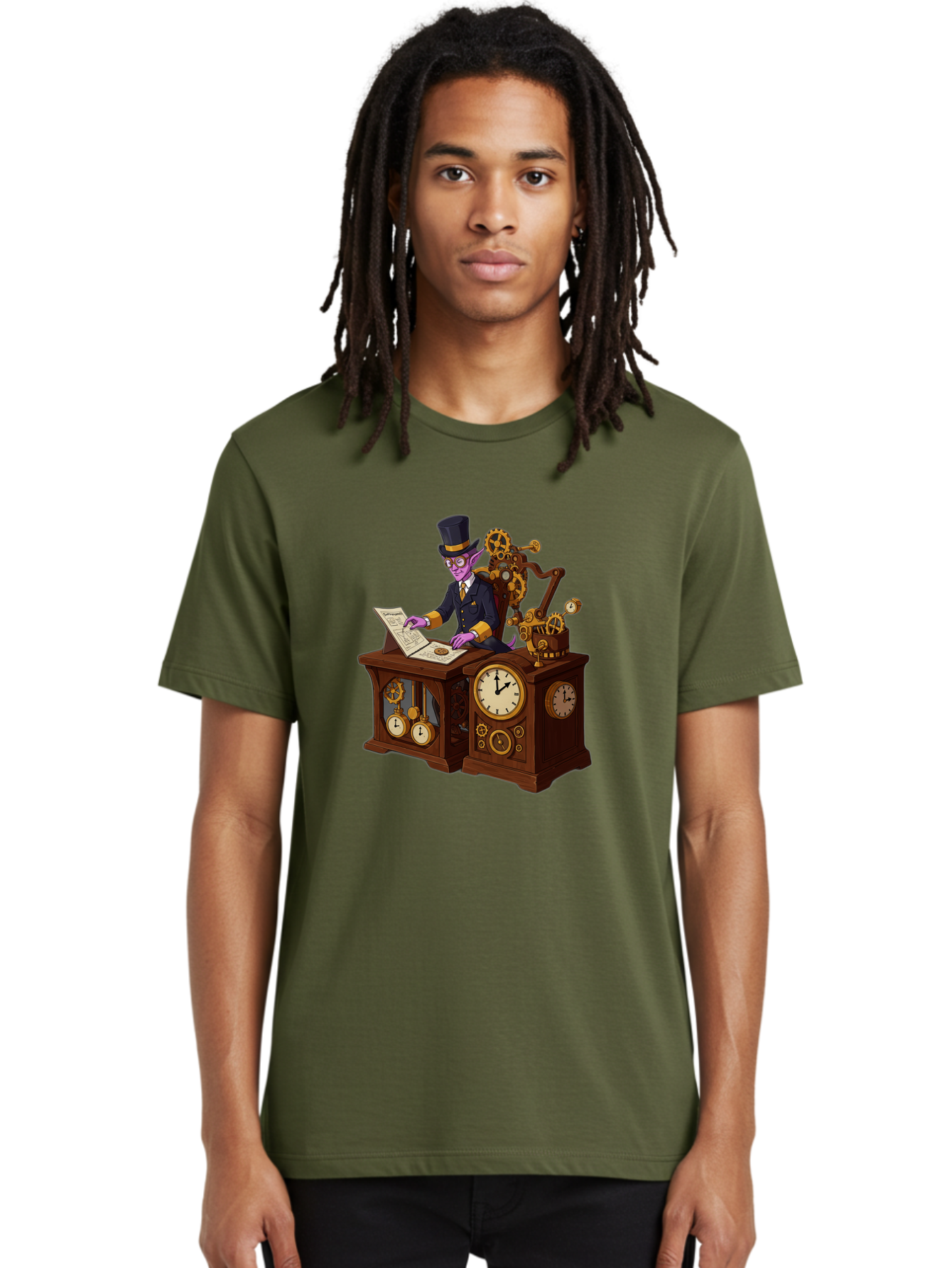 Steampunk-Timekeeper Men'S Graphic Tee, 100% Cotton, Comfortable Casual Summer Wear, Machine Washable, Vintage Camera, Old Camera, Antique Camera, Black Camera, Classic Photography, Photography Equipment, Nostalgic Device, Film Camera, Bal424