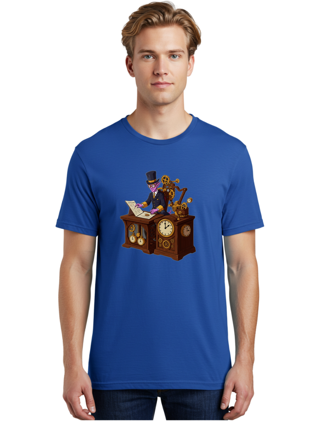 Steampunk-Timekeeper Men'S Graphic Tee, 100% Cotton, Comfortable Casual Summer Wear, Machine Washable, Vintage Camera, Old Camera, Antique Camera, Black Camera, Classic Photography, Photography Equipment, Nostalgic Device, Film Camera, Bal424