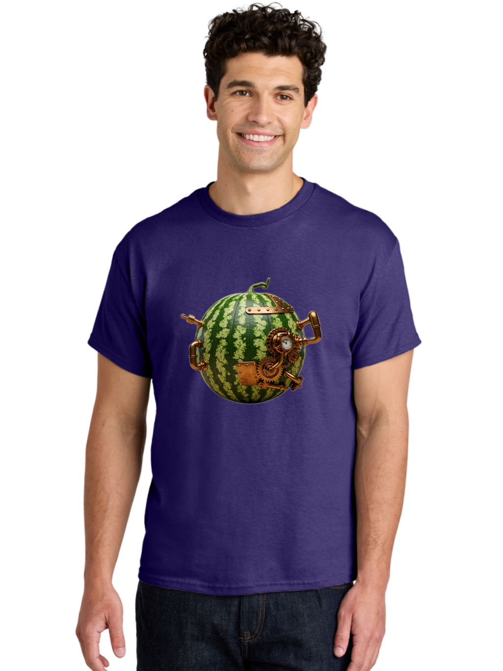 Steampunk-Watermelon Men'S Graphic Tee, 100% Cotton, Comfortable Casual Summer Wear, Machine Washable, Vintage Camera, Old Camera, Antique Camera, Black Camera, Classic Photography, Photography Equipment, Nostalgic Device, Film Camera, Bal425