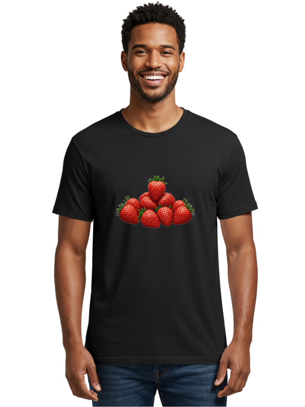 Strawberries-1 Men'S Graphic Tee, 100% Cotton, Comfortable Casual Summer Wear, Machine Washable, Vintage Camera, Old Camera, Antique Camera, Black Camera, Classic Photography, Photography Equipment, Nostalgic Device, Film Camera, Camera Art Bal427