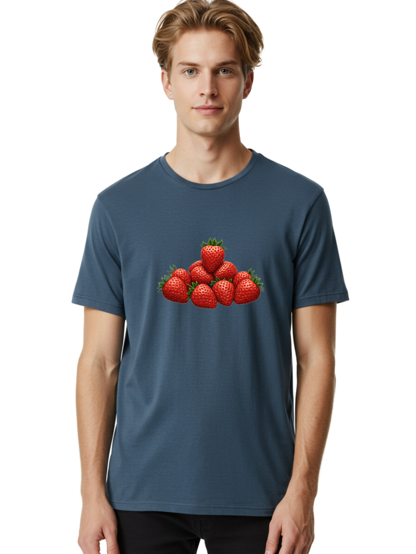 Strawberries-1 Men'S Graphic Tee, 100% Cotton, Comfortable Casual Summer Wear, Machine Washable, Vintage Camera, Old Camera, Antique Camera, Black Camera, Classic Photography, Photography Equipment, Nostalgic Device, Film Camera, Camera Art Bal427