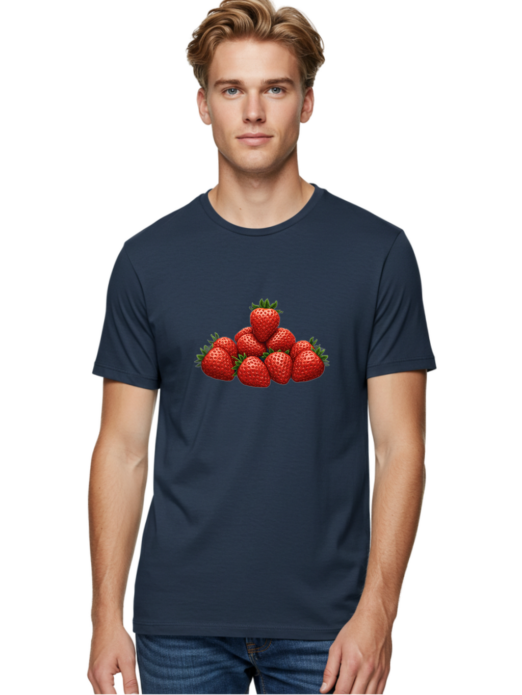 Strawberries-1 Men'S Graphic Tee, 100% Cotton, Comfortable Casual Summer Wear, Machine Washable, Vintage Camera, Old Camera, Antique Camera, Black Camera, Classic Photography, Photography Equipment, Nostalgic Device, Film Camera, Camera Art Bal427