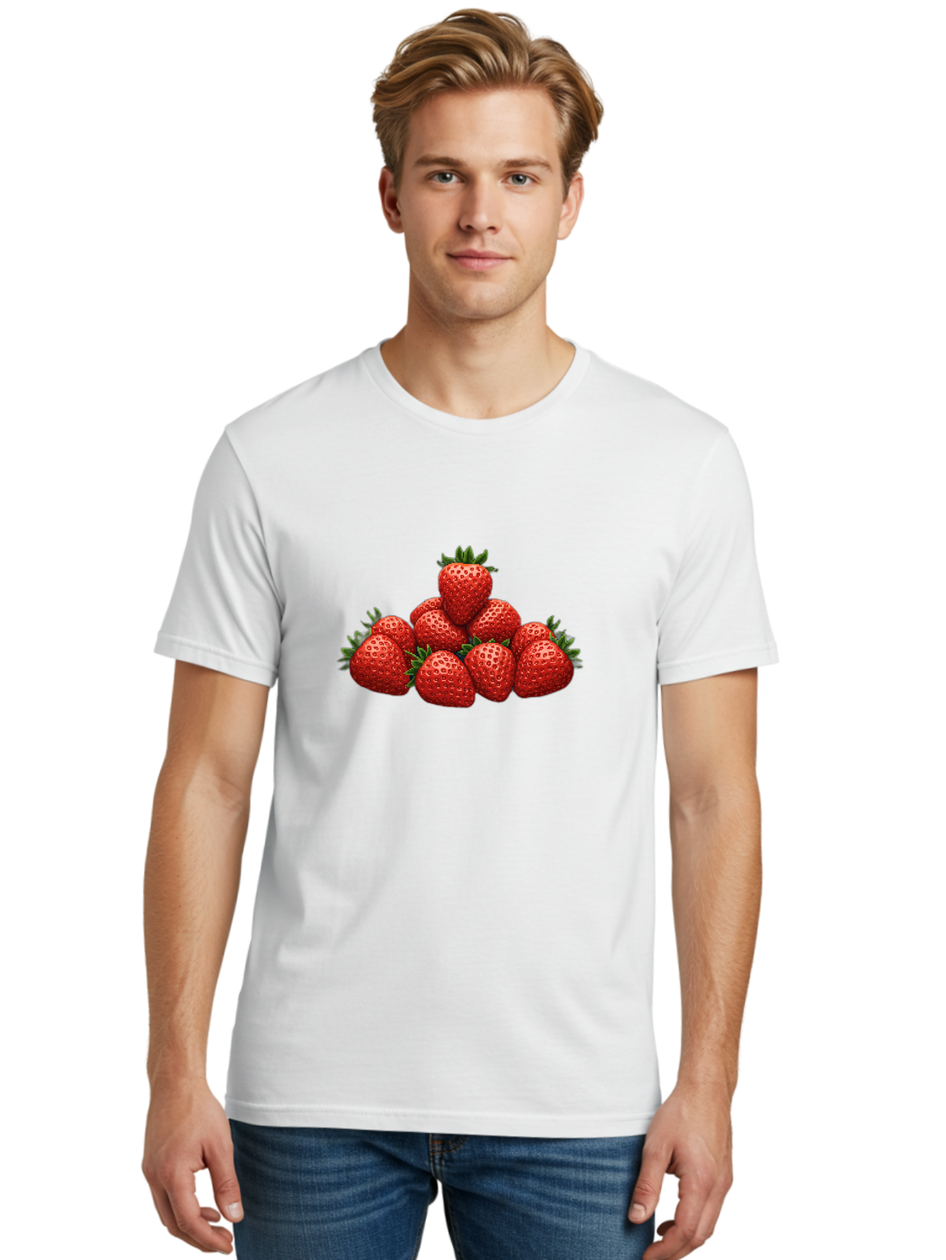Strawberries-1 Men'S Graphic Tee, 100% Cotton, Comfortable Casual Summer Wear, Machine Washable, Vintage Camera, Old Camera, Antique Camera, Black Camera, Classic Photography, Photography Equipment, Nostalgic Device, Film Camera, Camera Art Bal427