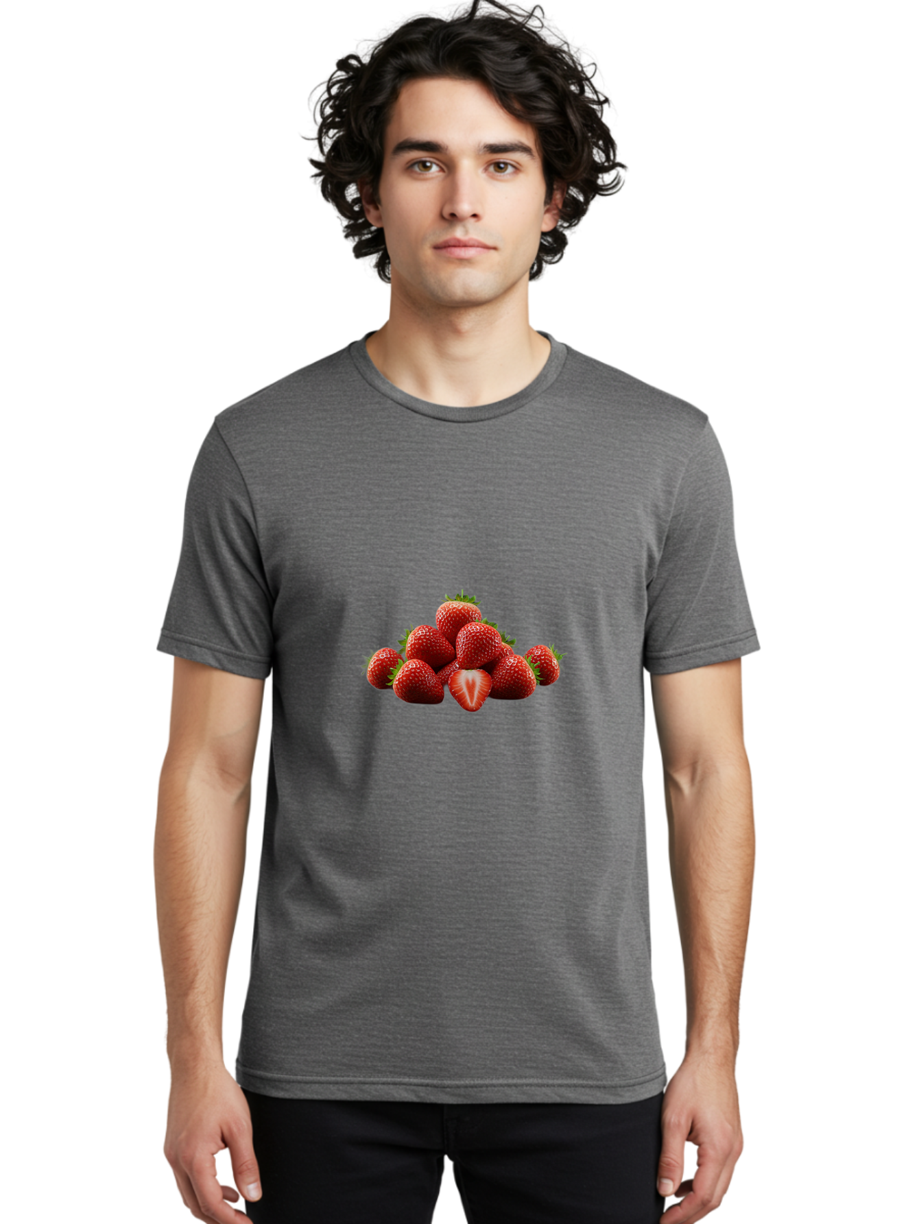 Strawberries-2 Men'S Graphic Tee, 100% Cotton, Comfortable Casual Summer Wear, Machine Washable, Vintage Camera, Old Camera, Antique Camera, Black Camera, Classic Photography, Photography Equipment, Nostalgic Device, Film Camera, Camera Art Bal428