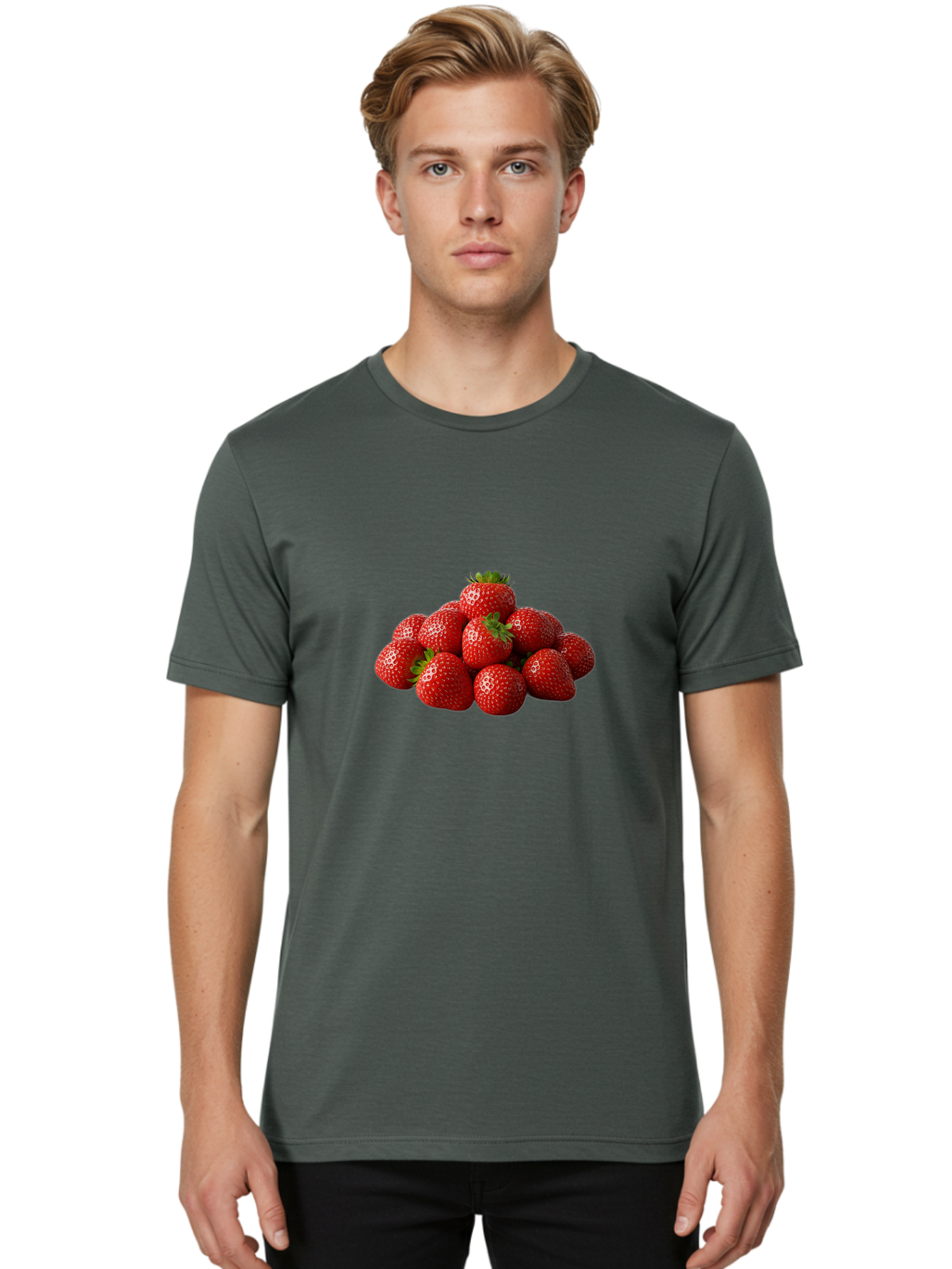 Strawberries Men'S Graphic Tee, 100% Cotton, Comfortable Casual Summer Wear, Machine Washable, Vintage Camera, Old Camera, Antique Camera, Black Camera, Classic Photography, Photography Equipment, Nostalgic Device, Film Camera, Camera Art Bal429
