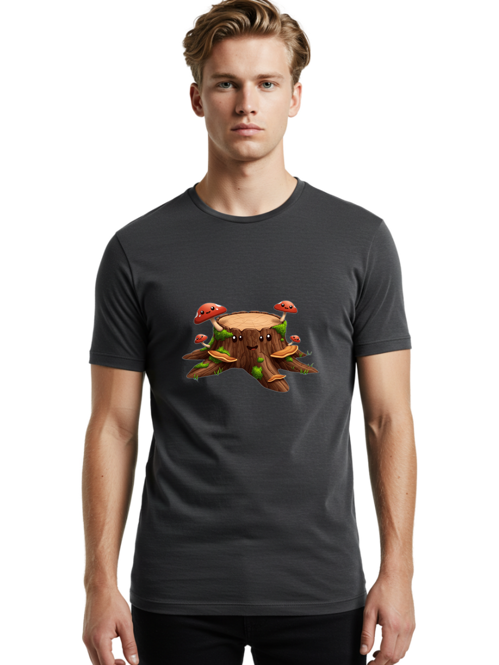 Stump-And-Mushrooms Men'S Graphic Tee, 100% Cotton, Comfortable Casual Summer Wear, Machine Washable, Vintage Camera, Old Camera, Antique Camera, Black Camera, Classic Photography, Photography Equipment, Nostalgic Device, Film Camera, Bal432