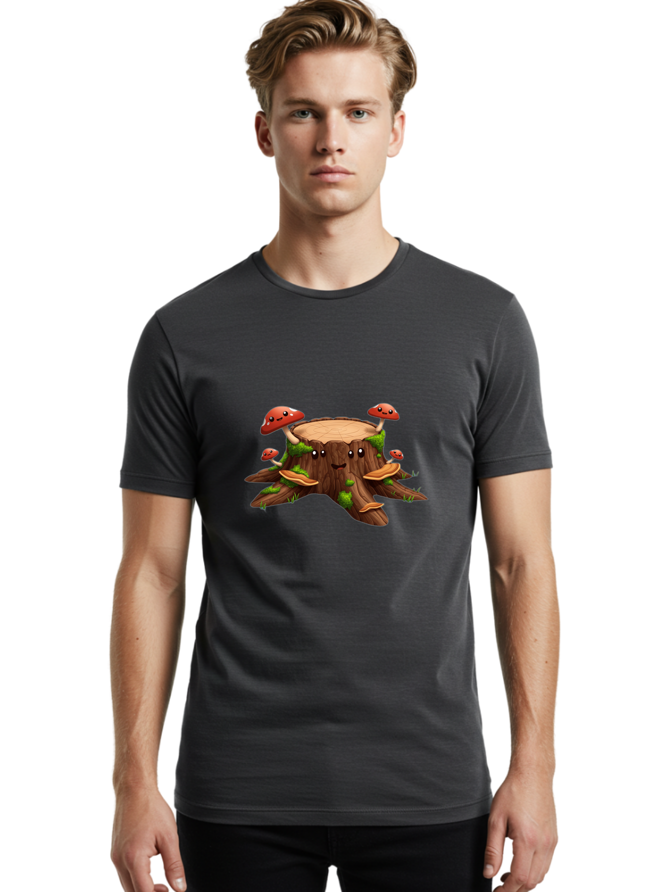 Stump-And-Mushrooms Men'S Graphic Tee, 100% Cotton, Comfortable Casual Summer Wear, Machine Washable, Vintage Camera, Old Camera, Antique Camera, Black Camera, Classic Photography, Photography Equipment, Nostalgic Device, Film Camera, Bal432