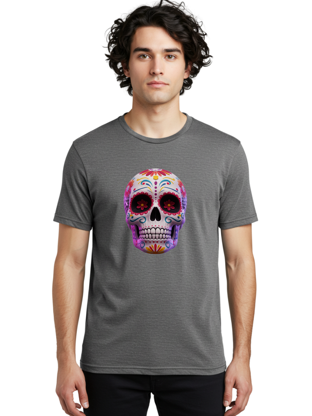 Sugar-Skull-1 Men'S Graphic Tee, 100% Cotton, Comfortable Casual Summer Wear, Machine Washable, Vintage Camera, Old Camera, Antique Camera, Black Camera, Classic Photography, Photography Equipment, Nostalgic Device, Film Camera, Camera Art Bal435