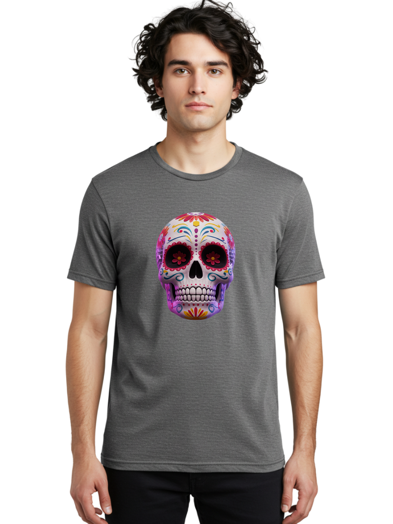 Sugar-Skull-1 Men'S Graphic Tee, 100% Cotton, Comfortable Casual Summer Wear, Machine Washable, Vintage Camera, Old Camera, Antique Camera, Black Camera, Classic Photography, Photography Equipment, Nostalgic Device, Film Camera, Camera Art Bal435