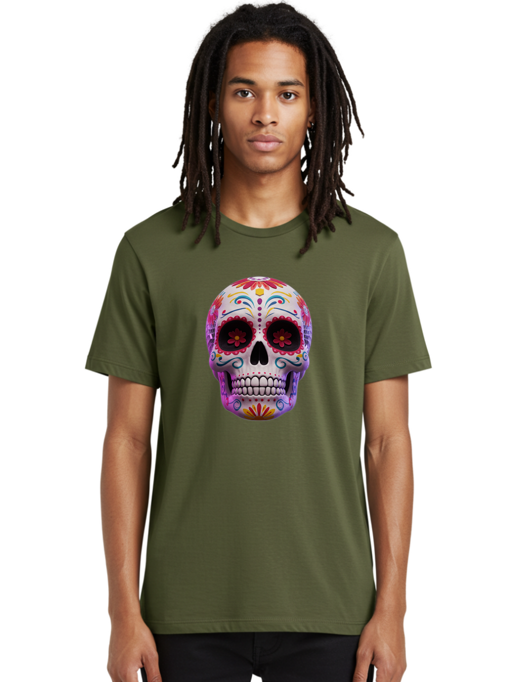 Sugar-Skull-1 Men'S Graphic Tee, 100% Cotton, Comfortable Casual Summer Wear, Machine Washable, Vintage Camera, Old Camera, Antique Camera, Black Camera, Classic Photography, Photography Equipment, Nostalgic Device, Film Camera, Camera Art Bal435