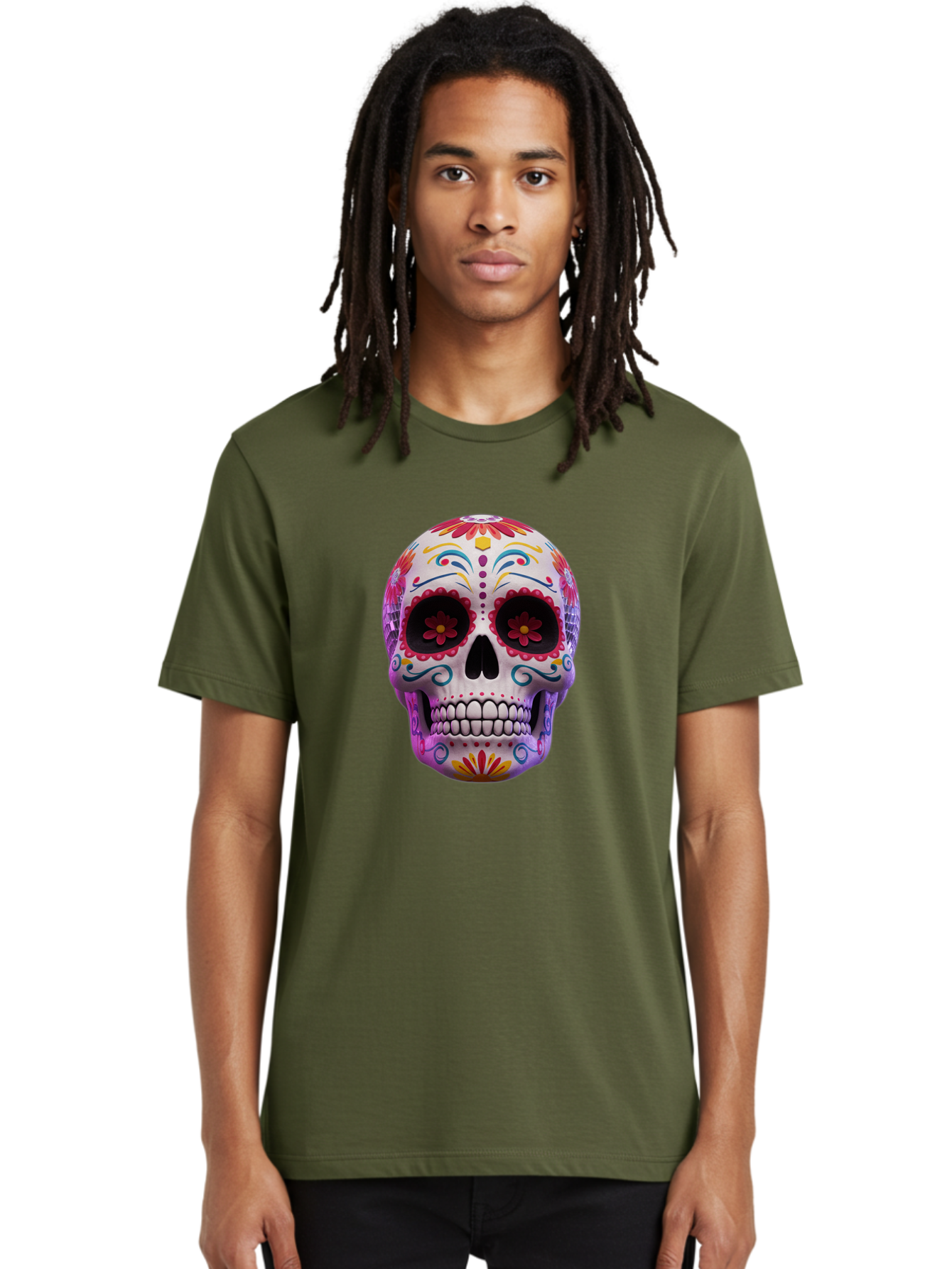 Sugar-Skull-1 Men'S Graphic Tee, 100% Cotton, Comfortable Casual Summer Wear, Machine Washable, Vintage Camera, Old Camera, Antique Camera, Black Camera, Classic Photography, Photography Equipment, Nostalgic Device, Film Camera, Camera Art Bal435