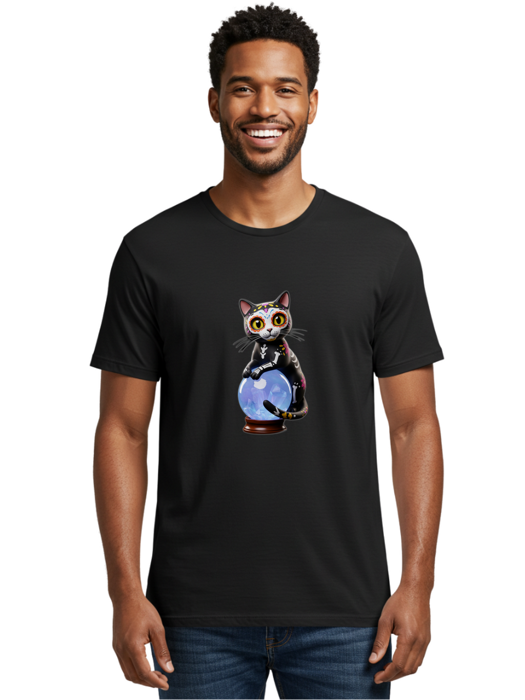 Sugar-Skull-Cat Men'S Graphic Tee, 100% Cotton, Comfortable Casual Summer Wear, Machine Washable, Vintage Camera, Old Camera, Antique Camera, Black Camera, Classic Photography, Photography Equipment, Nostalgic Device, Film Camera, Camera Art Bal436