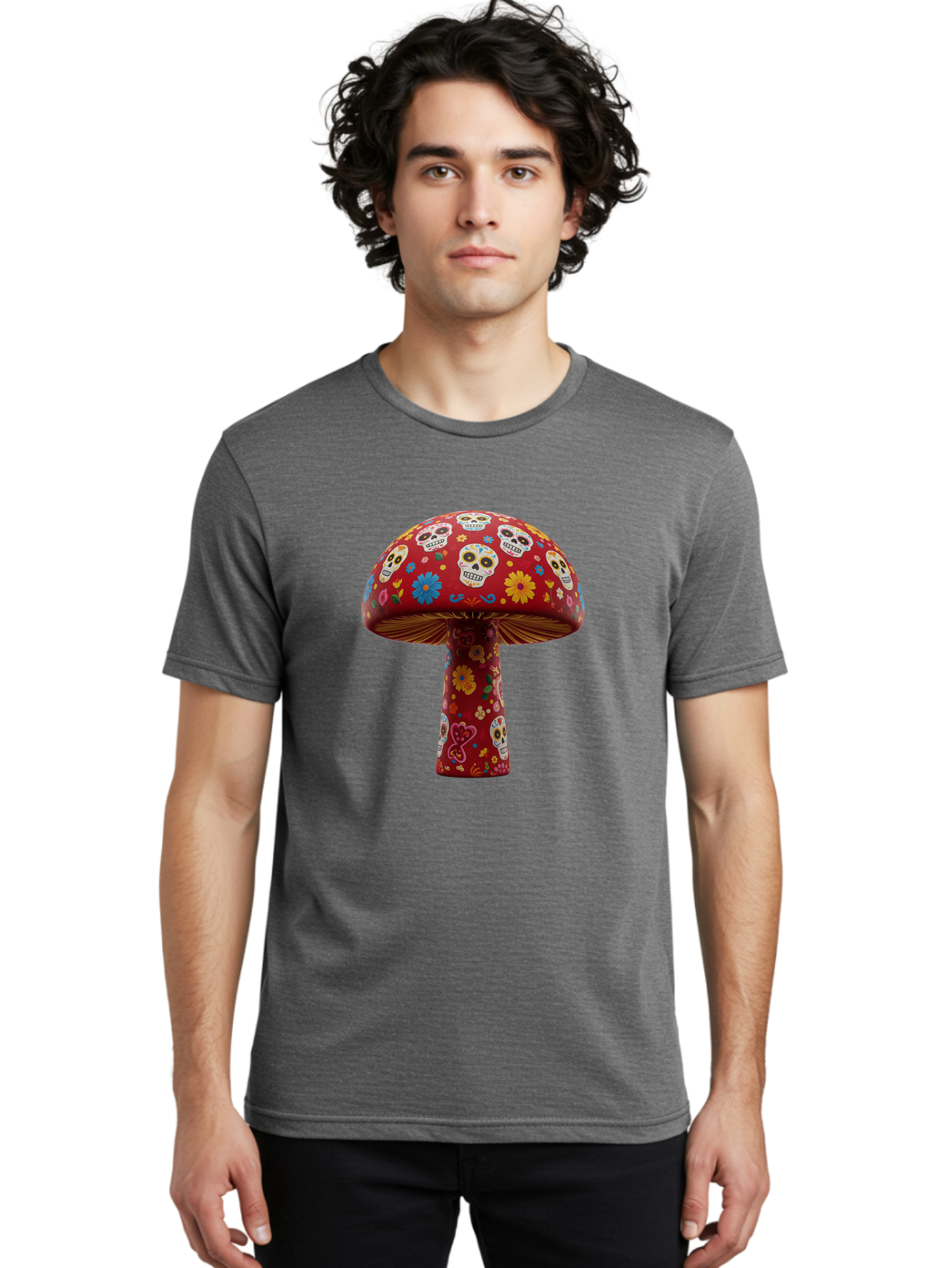 Sugar-Skull-Mushroom Men'S Graphic Tee, 100% Cotton, Comfortable Casual Summer Wear, Machine Washable, Vintage Camera, Old Camera, Antique Camera, Black Camera, Classic Photography, Photography Equipment, Nostalgic Device, Film Camera, Bal437