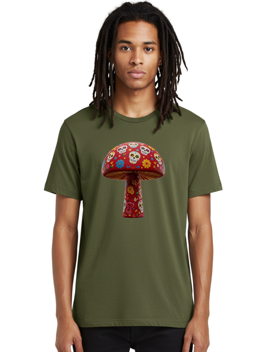 Sugar-Skull-Mushroom Men'S Graphic Tee, 100% Cotton, Comfortable Casual Summer Wear, Machine Washable, Vintage Camera, Old Camera, Antique Camera, Black Camera, Classic Photography, Photography Equipment, Nostalgic Device, Film Camera, Bal437