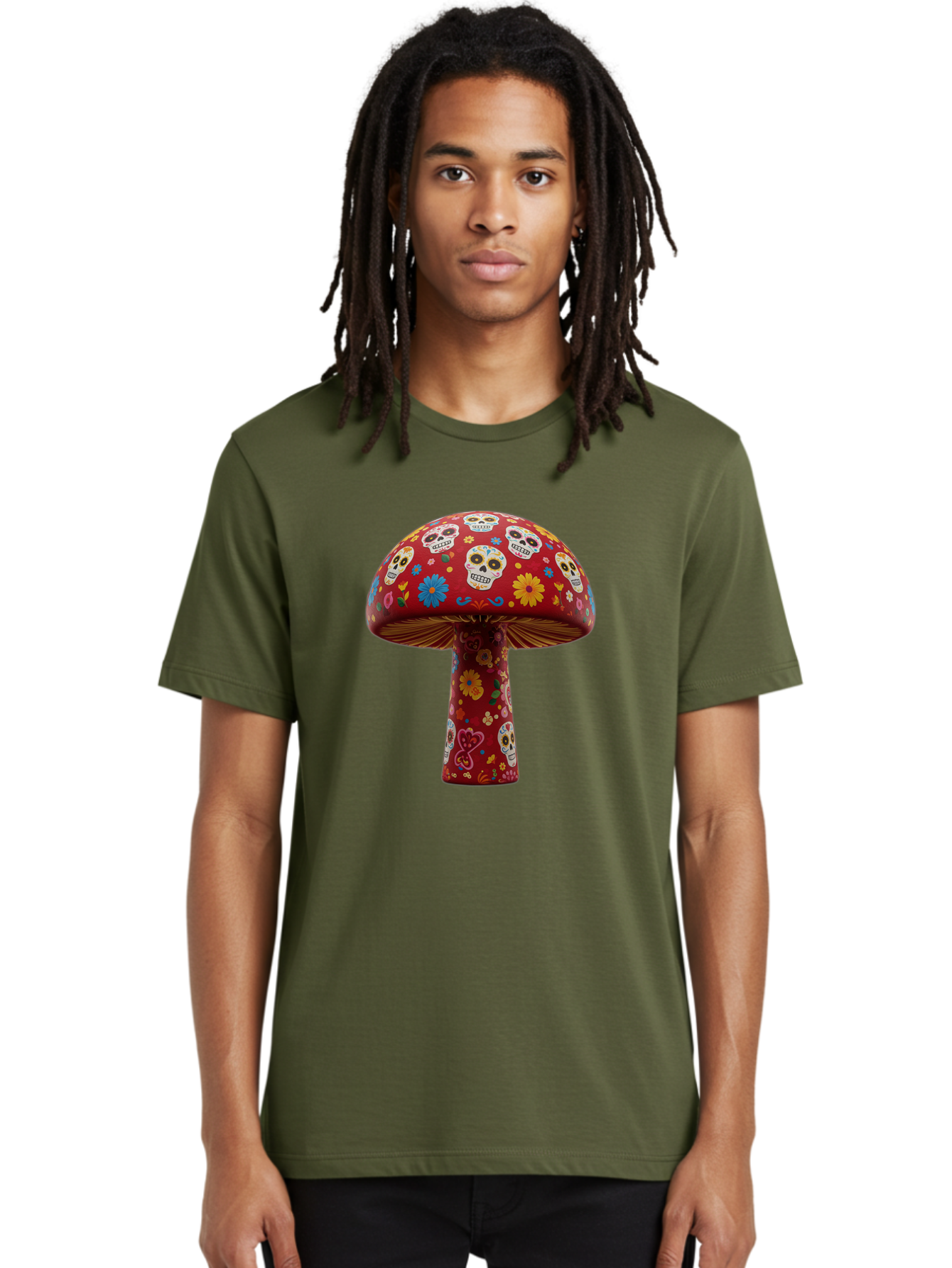Sugar-Skull-Mushroom Men'S Graphic Tee, 100% Cotton, Comfortable Casual Summer Wear, Machine Washable, Vintage Camera, Old Camera, Antique Camera, Black Camera, Classic Photography, Photography Equipment, Nostalgic Device, Film Camera, Bal437