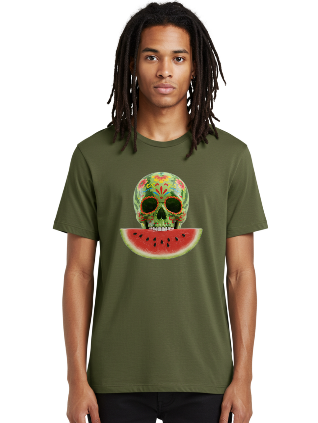 Sugar-Skull-Watermelon Men'S Graphic Tee, 100% Cotton, Comfortable Casual Summer Wear, Machine Washable, Vintage Camera, Old Camera, Antique Camera, Black Camera, Classic Photography, Photography Equipment, Nostalgic Device, Film Camera, Bal438