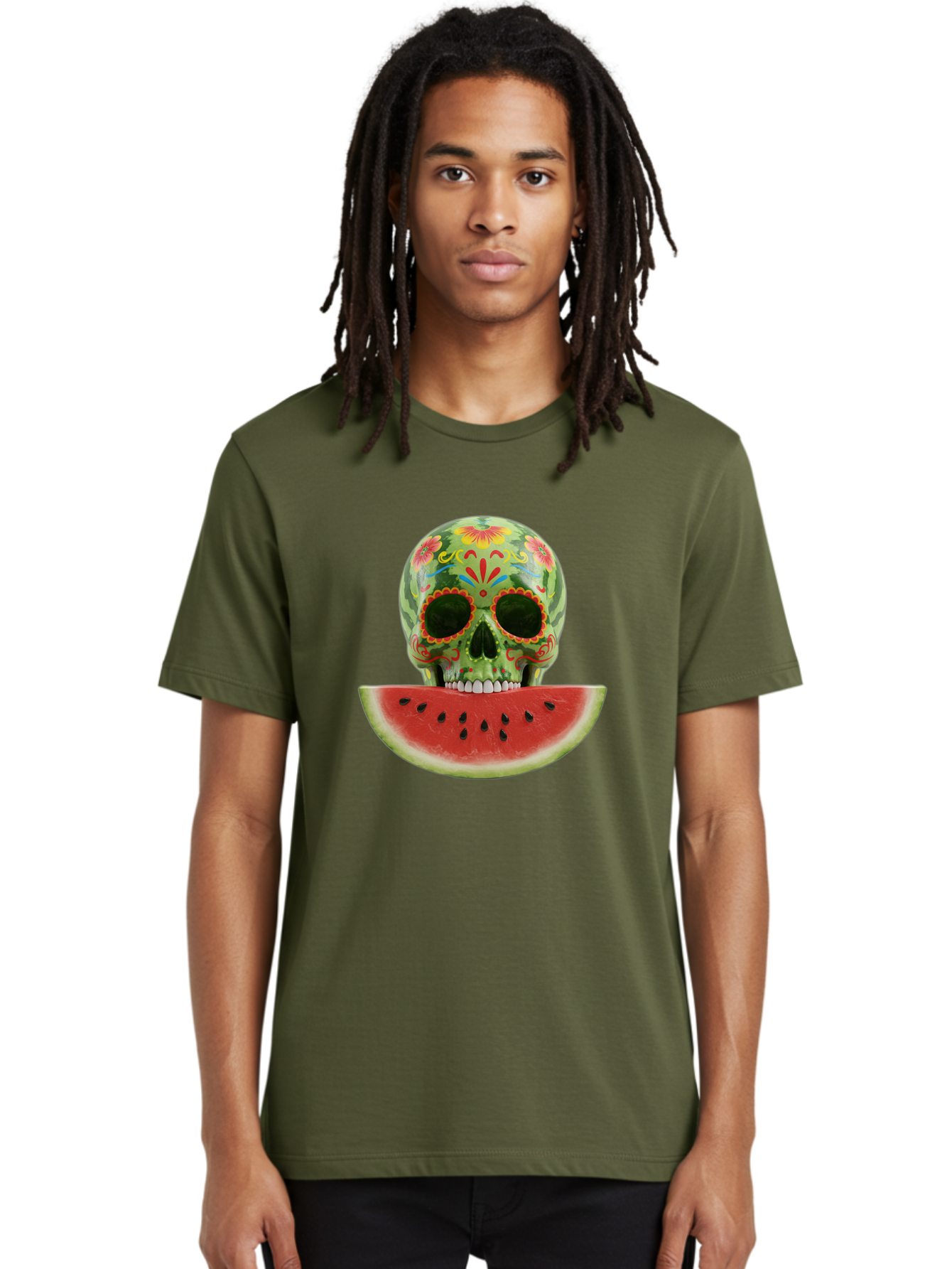 Sugar-Skull-Watermelon Men'S Graphic Tee, 100% Cotton, Comfortable Casual Summer Wear, Machine Washable, Vintage Camera, Old Camera, Antique Camera, Black Camera, Classic Photography, Photography Equipment, Nostalgic Device, Film Camera, Bal438