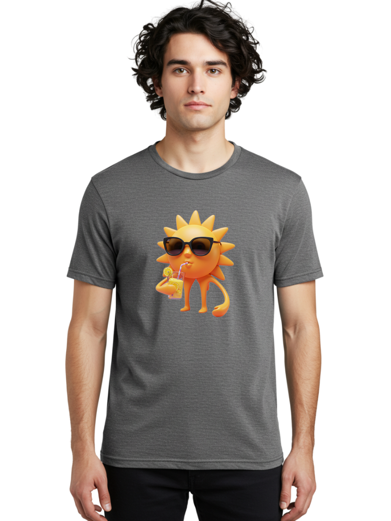 Sun-Drinking-Juice-1 Men'S Graphic Tee, 100% Cotton, Comfortable Casual Summer Wear, Machine Washable, Vintage Camera, Old Camera, Antique Camera, Black Camera, Classic Photography, Photography Equipment, Nostalgic Device, Film Camera, Bal441