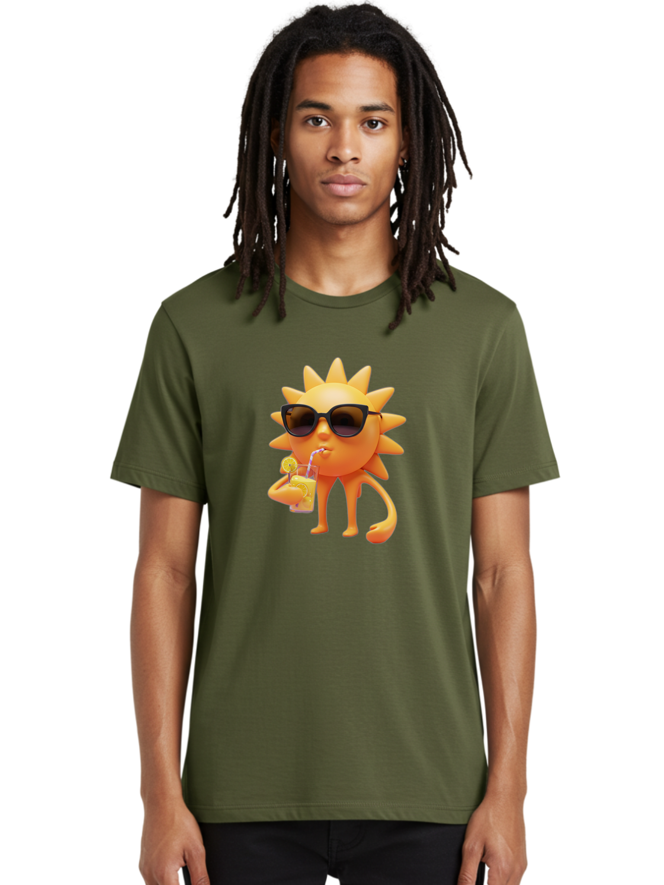 Sun-Drinking-Juice-1 Men'S Graphic Tee, 100% Cotton, Comfortable Casual Summer Wear, Machine Washable, Vintage Camera, Old Camera, Antique Camera, Black Camera, Classic Photography, Photography Equipment, Nostalgic Device, Film Camera, Bal441