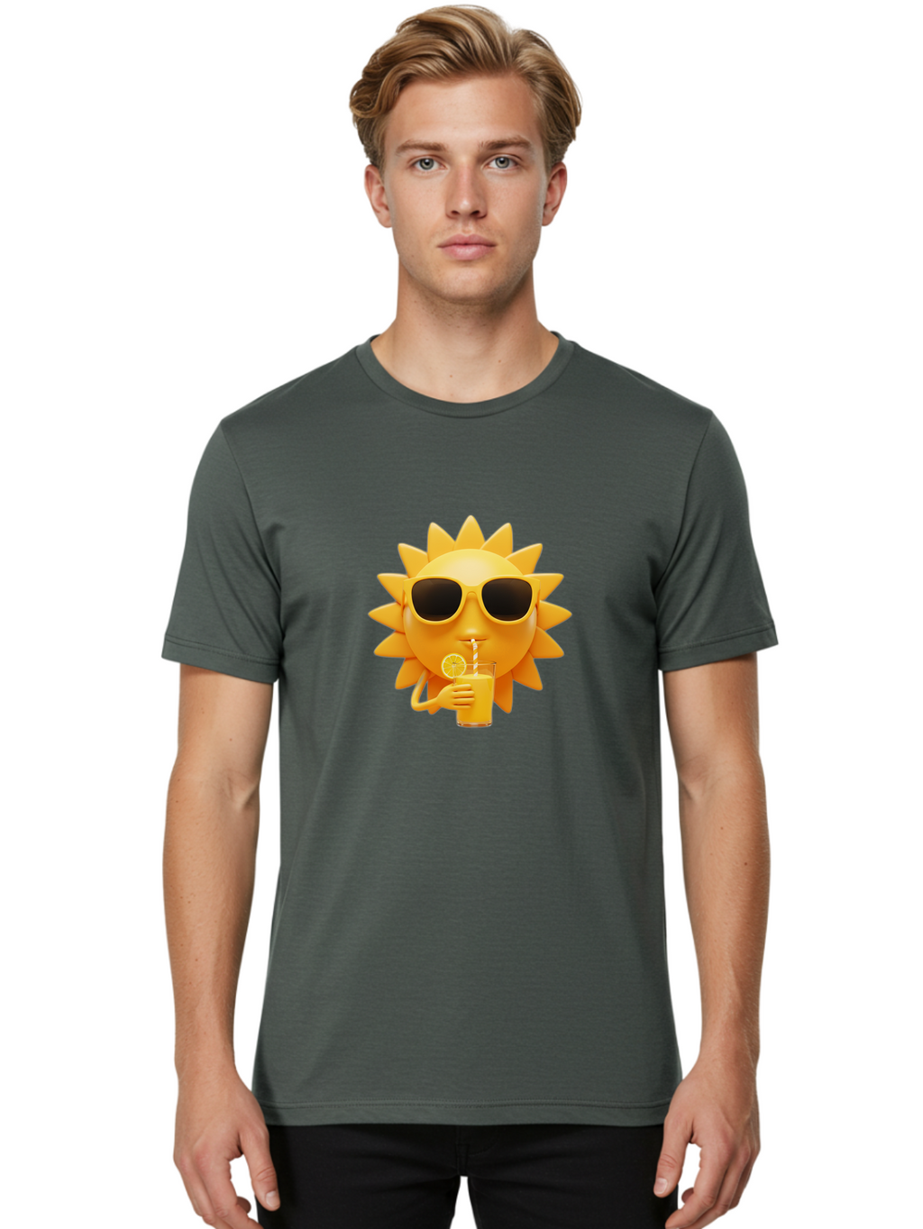 Sun-Drinking-Juice Men'S Graphic Tee, 100% Cotton, Comfortable Casual Summer Wear, Machine Washable, Vintage Camera, Old Camera, Antique Camera, Black Camera, Classic Photography, Photography Equipment, Nostalgic Device, Film Camera, Bal442
