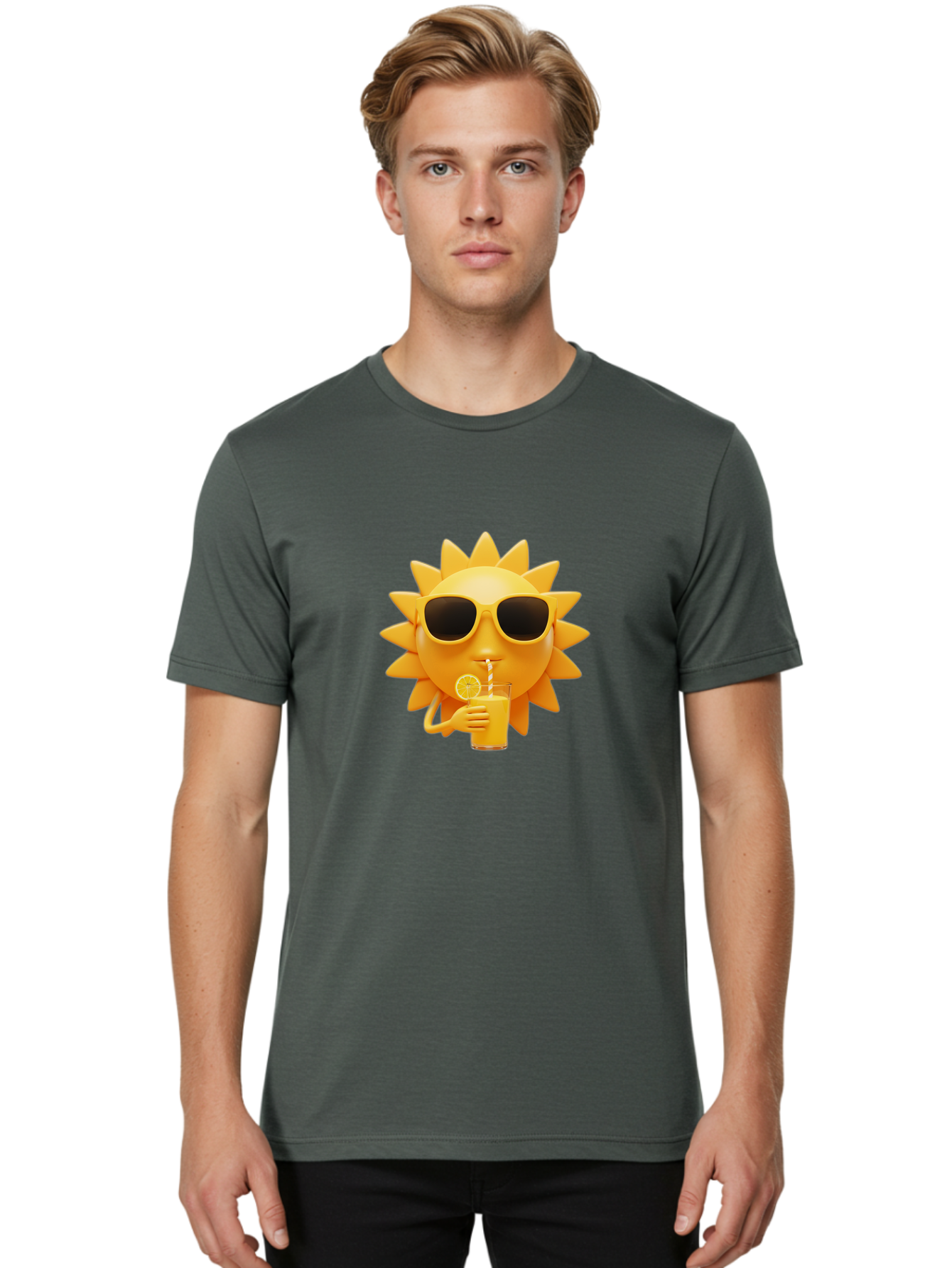 Sun-Drinking-Juice Men'S Graphic Tee, 100% Cotton, Comfortable Casual Summer Wear, Machine Washable, Vintage Camera, Old Camera, Antique Camera, Black Camera, Classic Photography, Photography Equipment, Nostalgic Device, Film Camera, Bal442