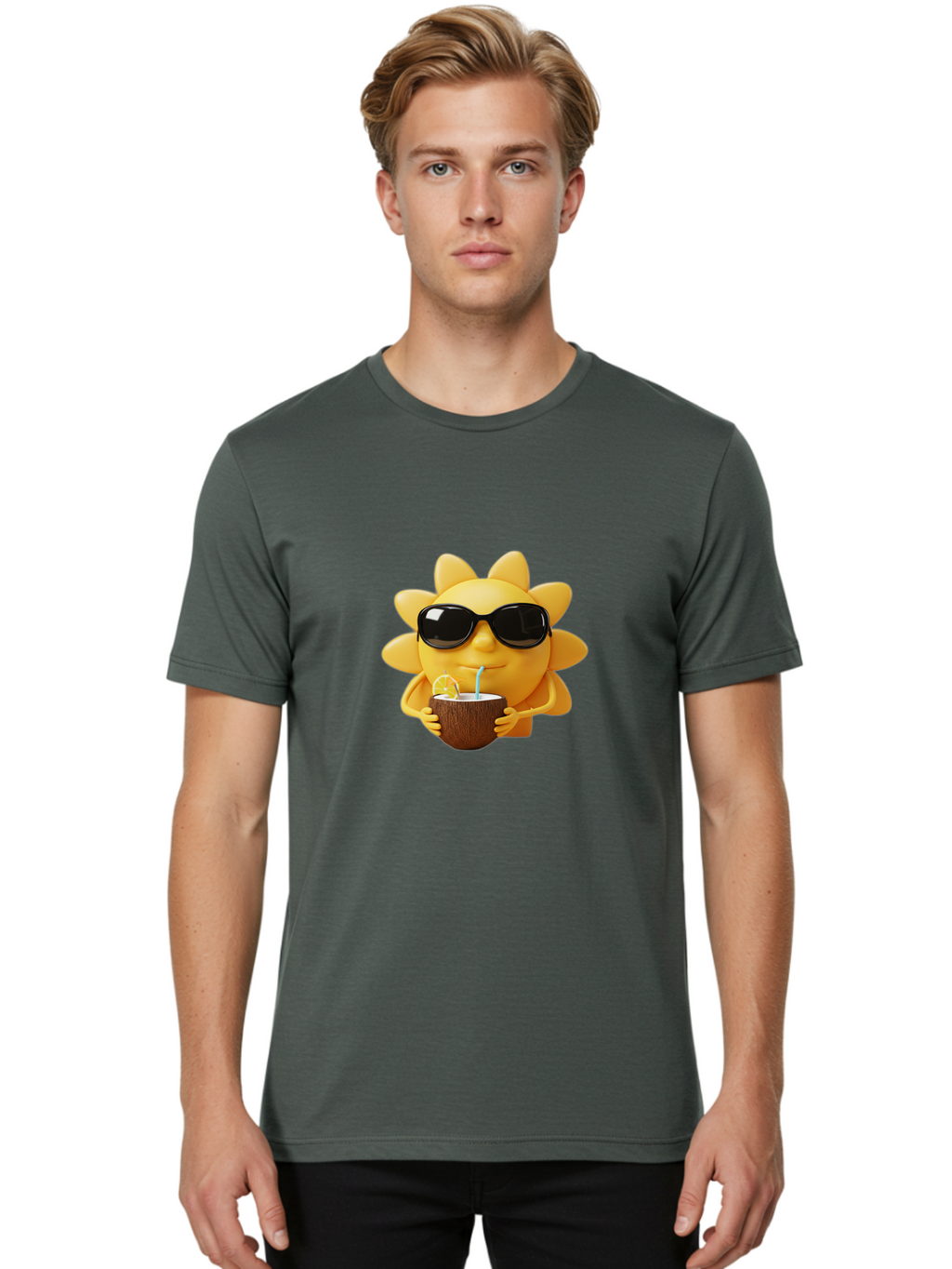 Sun-Wearing-Sunglasses Men'S Graphic Tee, 100% Cotton, Comfortable Casual Summer Wear, Machine Washable, Vintage Camera, Old Camera, Antique Camera, Black Camera, Classic Photography, Photography Equipment, Nostalgic Device, Film Camera, Bal443