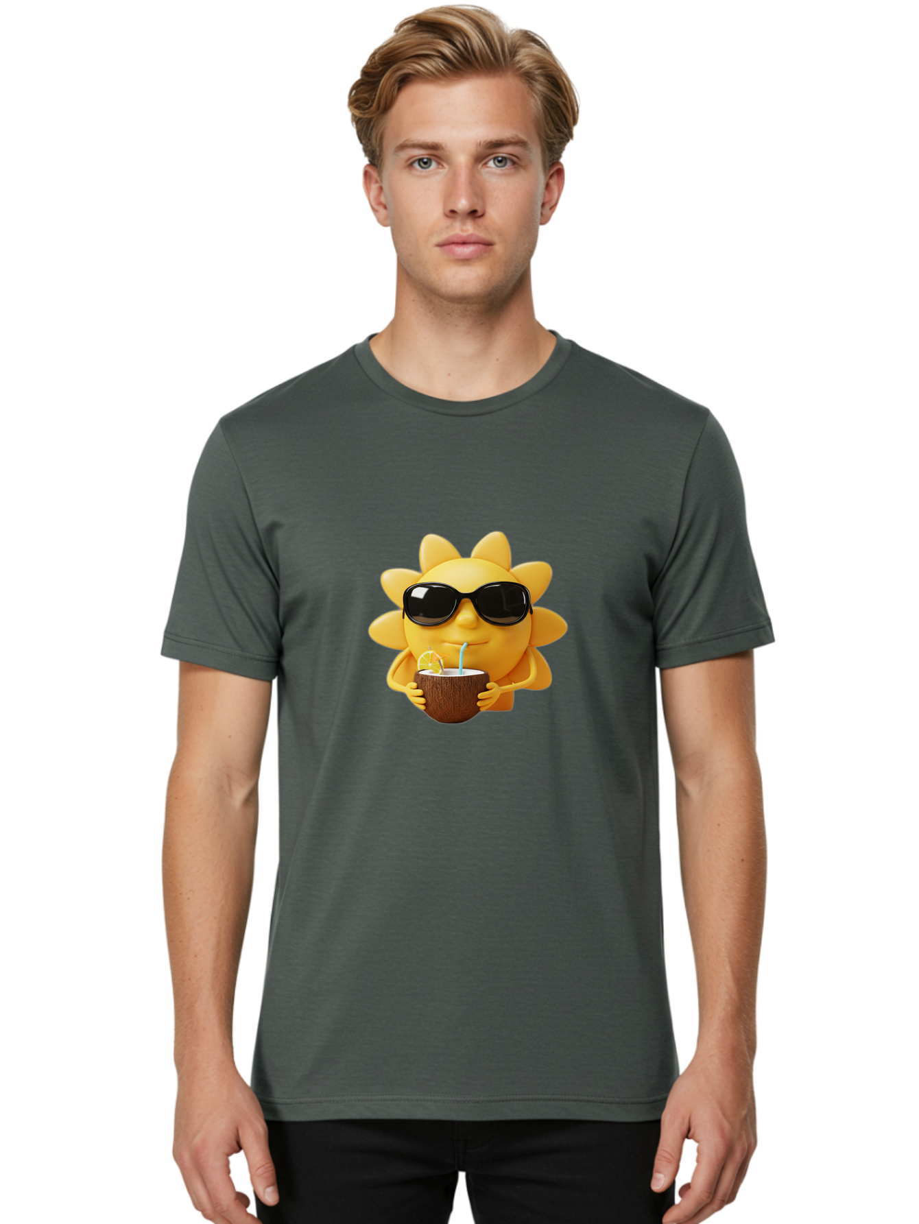 Sun-Wearing-Sunglasses Men'S Graphic Tee, 100% Cotton, Comfortable Casual Summer Wear, Machine Washable, Vintage Camera, Old Camera, Antique Camera, Black Camera, Classic Photography, Photography Equipment, Nostalgic Device, Film Camera, Bal443