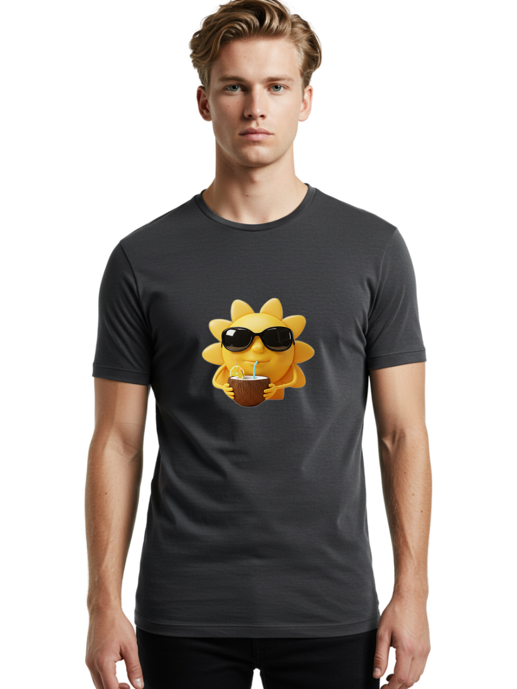 Sun-Wearing-Sunglasses Men'S Graphic Tee, 100% Cotton, Comfortable Casual Summer Wear, Machine Washable, Vintage Camera, Old Camera, Antique Camera, Black Camera, Classic Photography, Photography Equipment, Nostalgic Device, Film Camera, Bal443